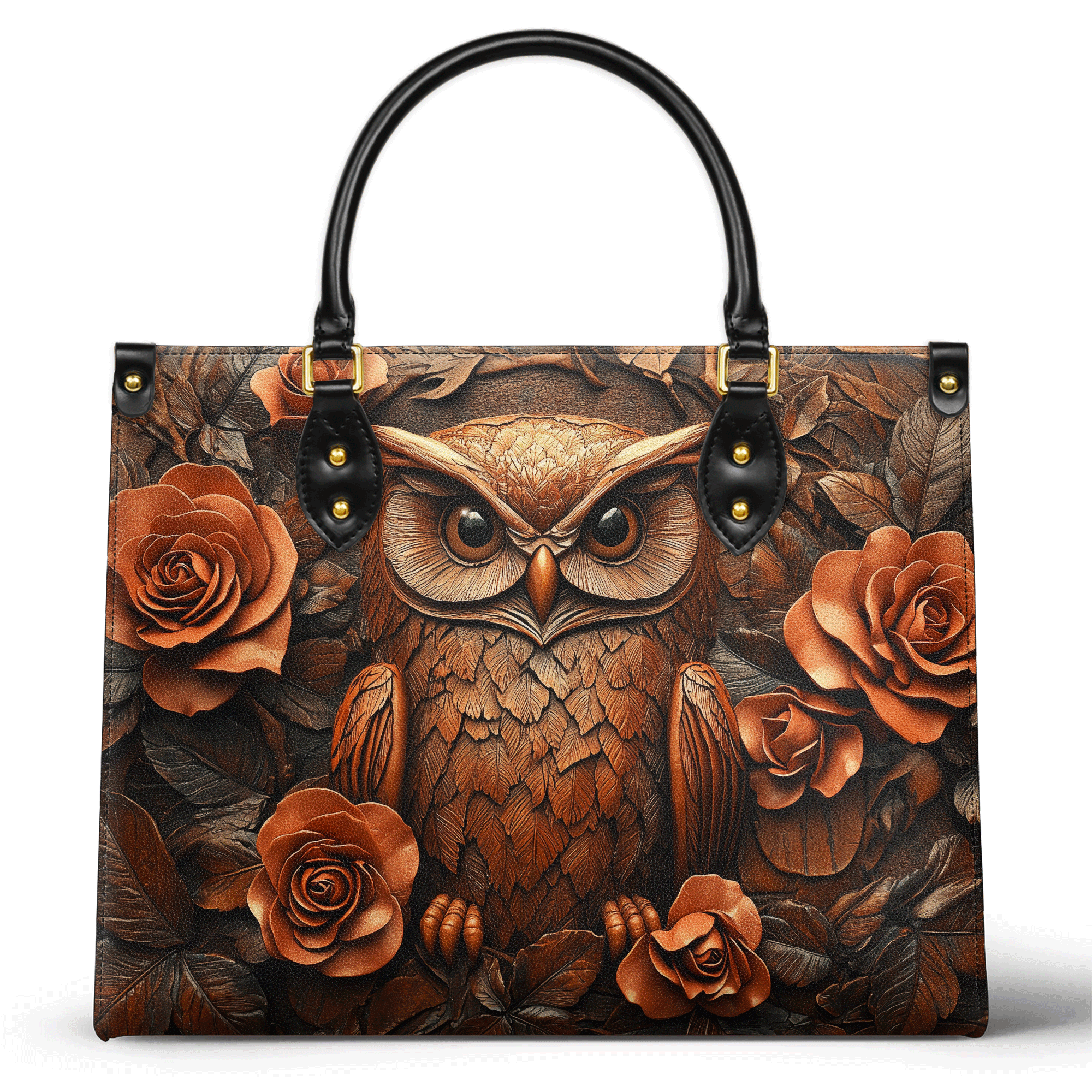Personalized Vegan Leather Handbag Amber Rose Owl - Image 2