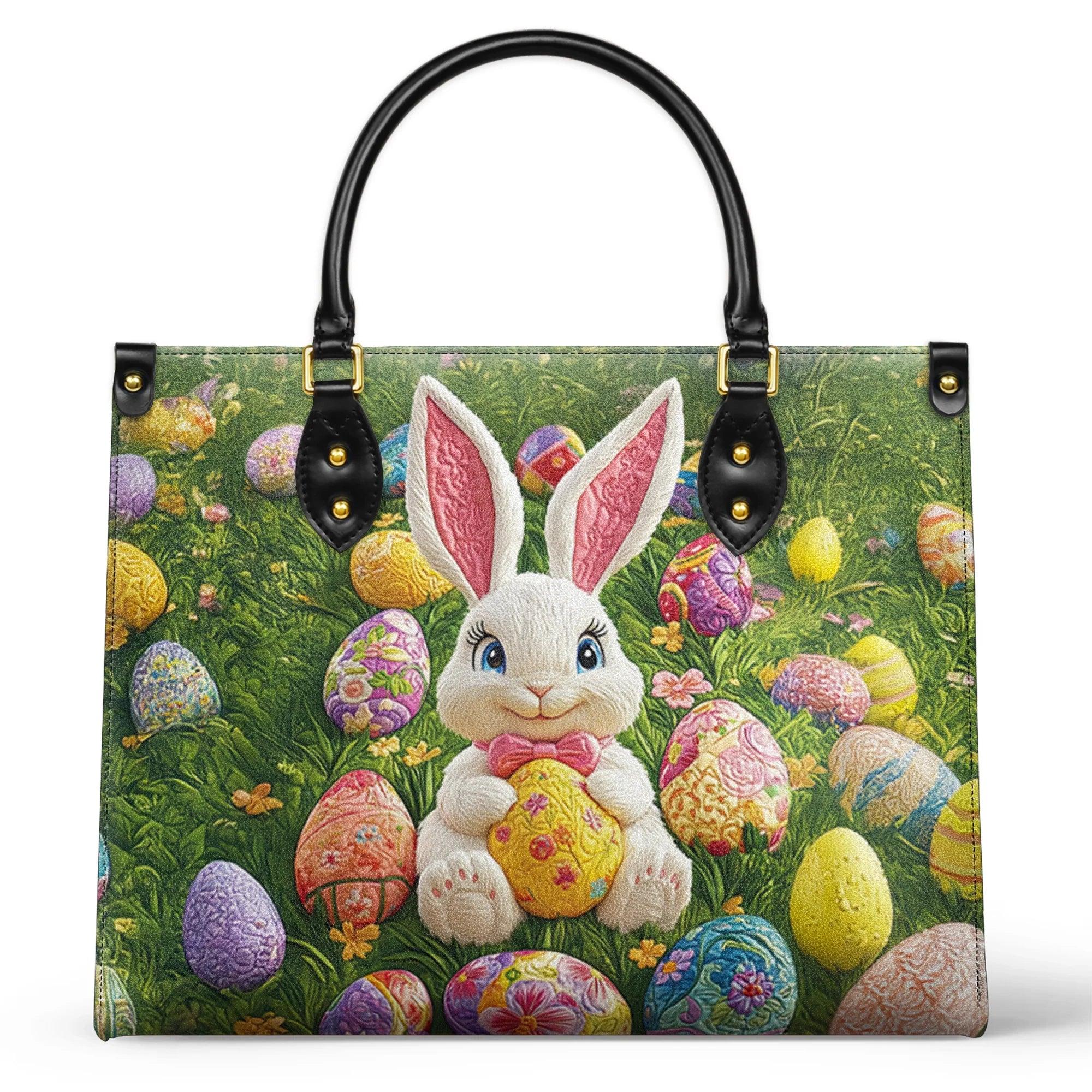 Personalized Vegan Leather Handbag Easter Bunny - Image 2