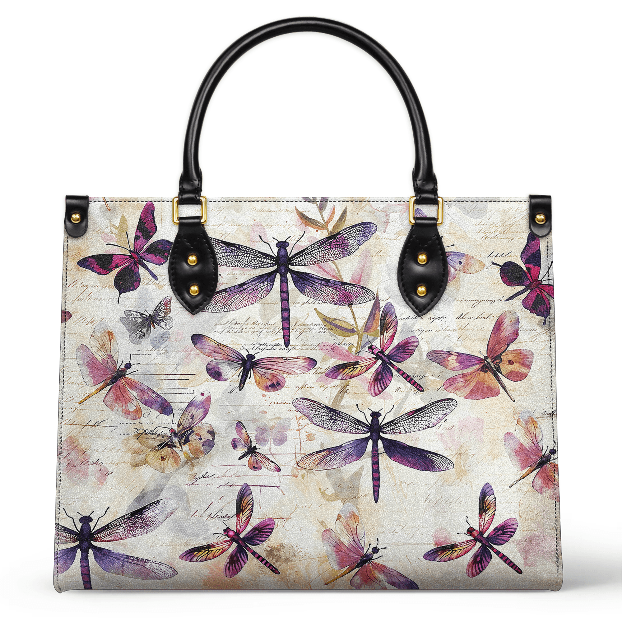 Personalized Vegan Leather Handbag Dragonfly Dreams - Image 2