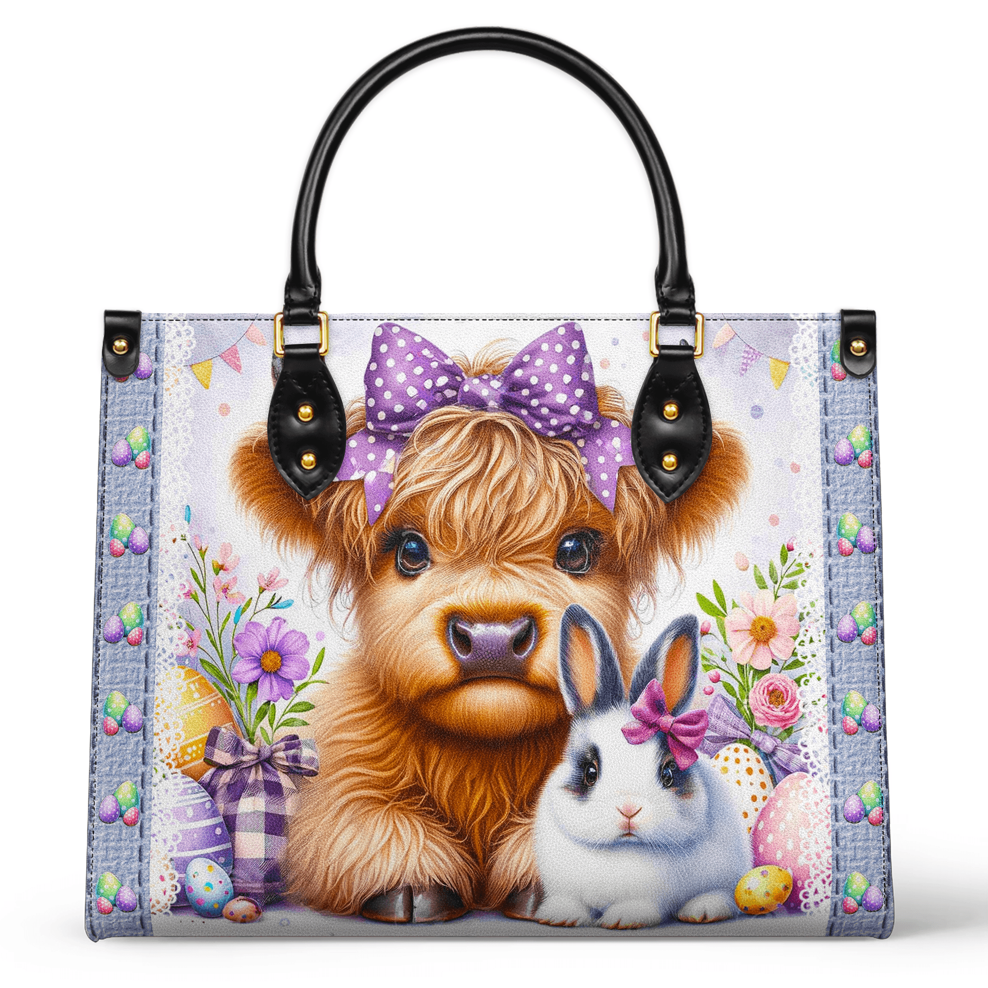 Personalized Vegan Leather Handbag Easter Charm - Image 2