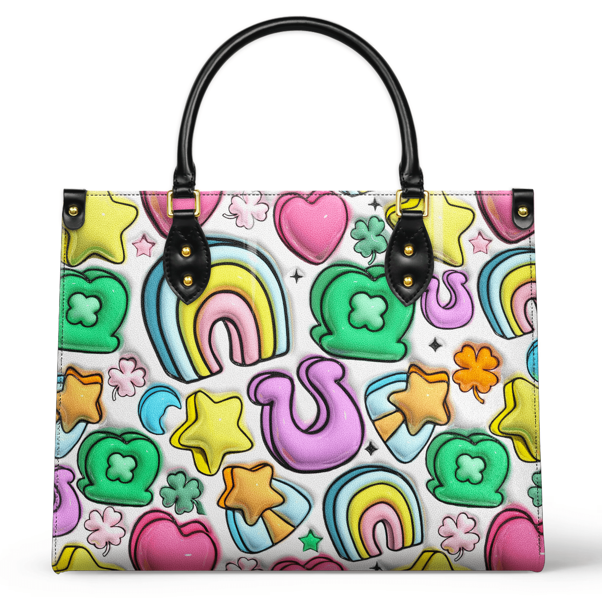 Personalized Vegan Leather Handbag Lucky Charms - Image 2