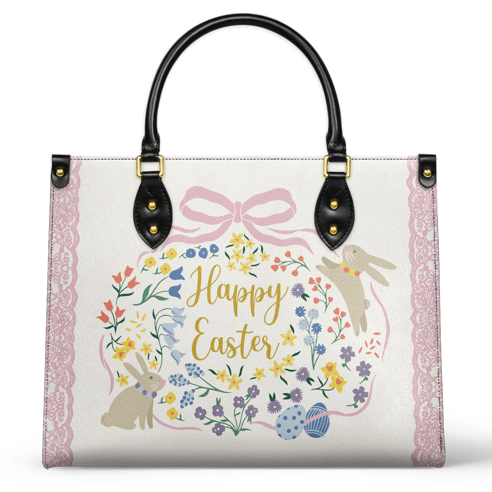 Personalized Vegan Leather Handbag Easter Bliss - Image 2