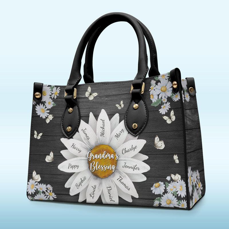 Grandmas Blessing Family Personalized Vegan Leather Handbag Birthday Gift For Grandma - Image 2