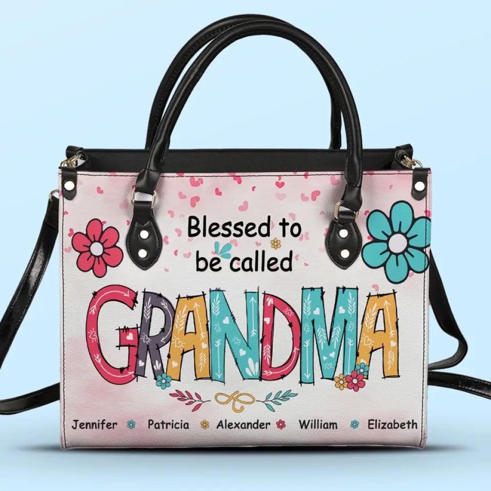 Blessed To Be Called Abuela Family Personalized Vegan Leather Handbag Gift For Mom Grandma - Image 2