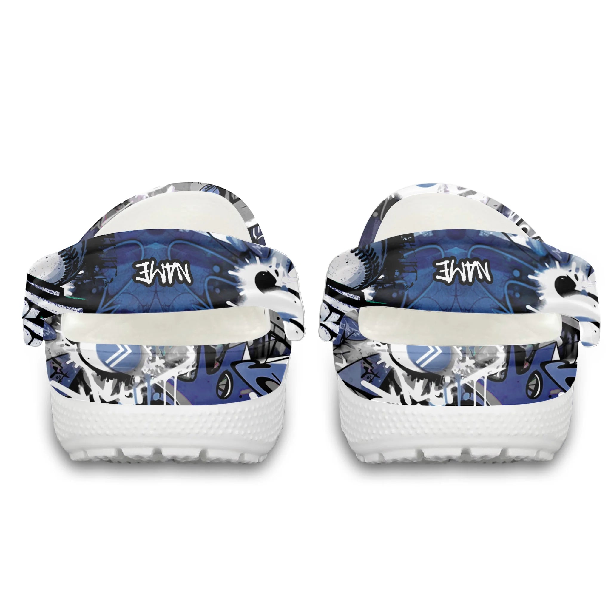 Navy Graffiti Baseball Sport Custom Crocs And Clogs Shoes Printed For Men Women And Kids - Image 2