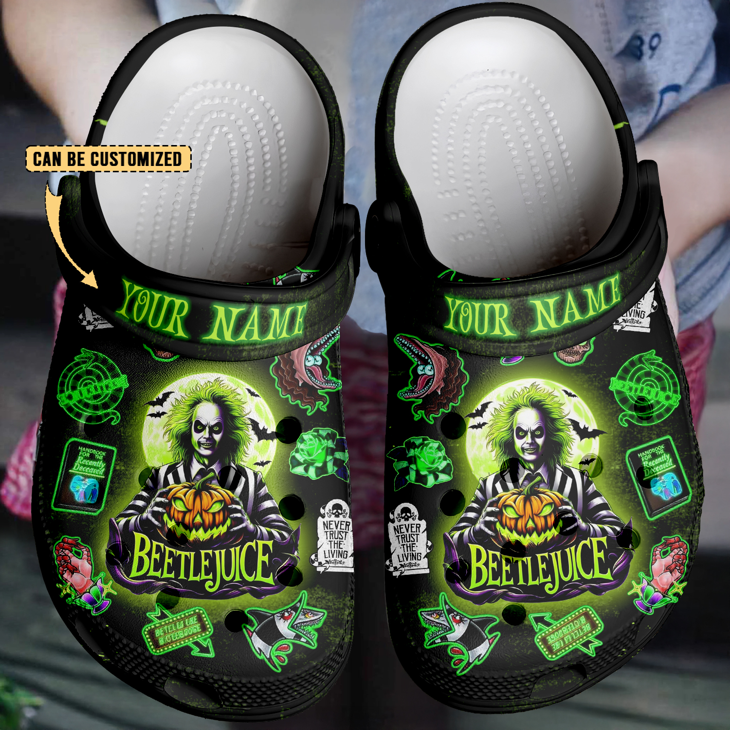 Beetlejuice x Halloween Custom Crocs And Clogs Shoes Printed For Men Women And Kids - Image 2