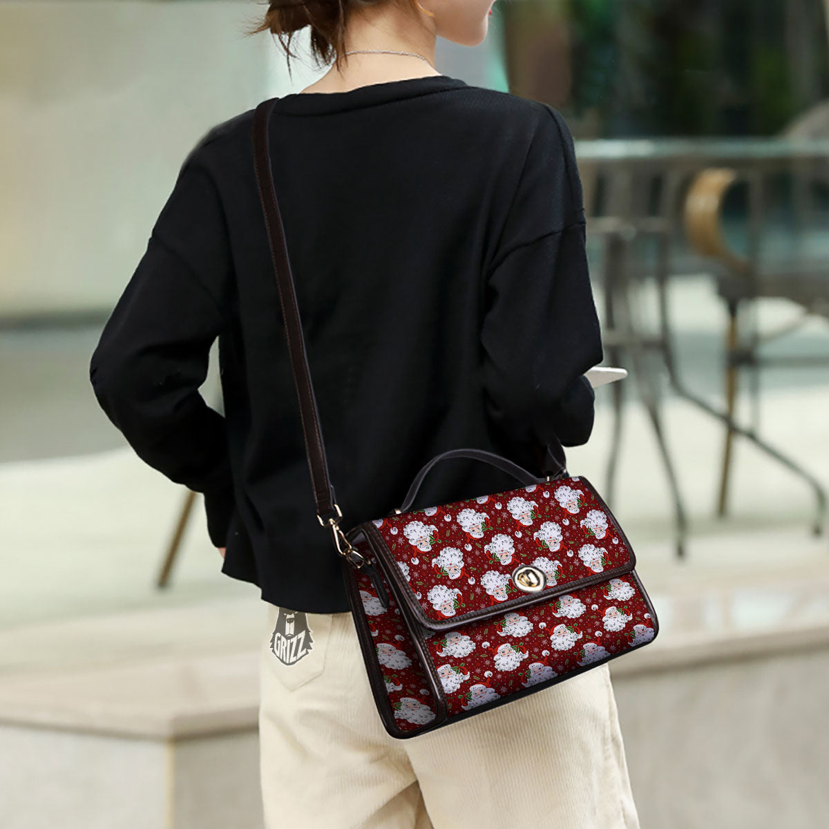 Santa Claus Xmas Print Pattern Women's Satchel Bag - Image 3