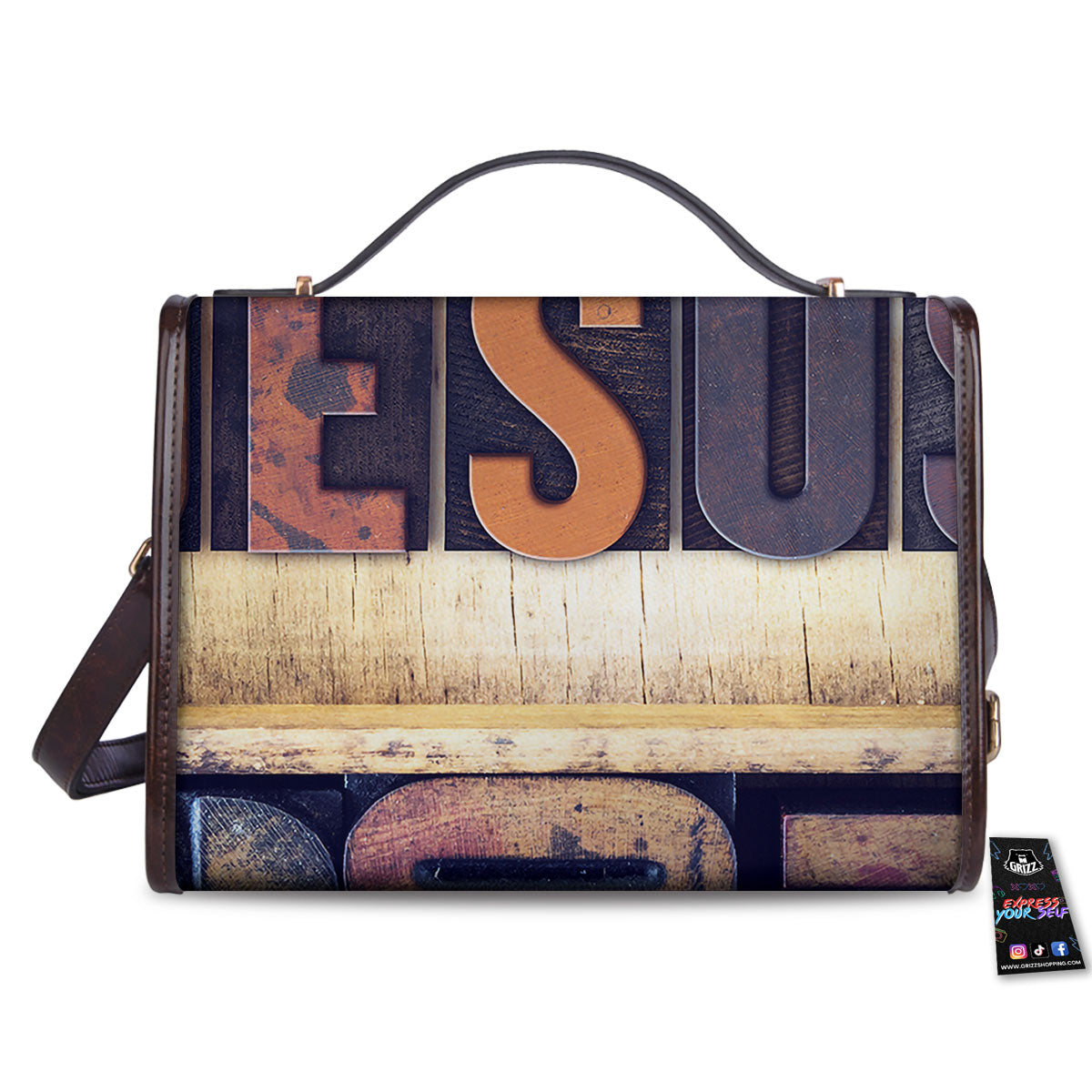 Religious Jesus Words Print Women's Satchel Bag - Image 2