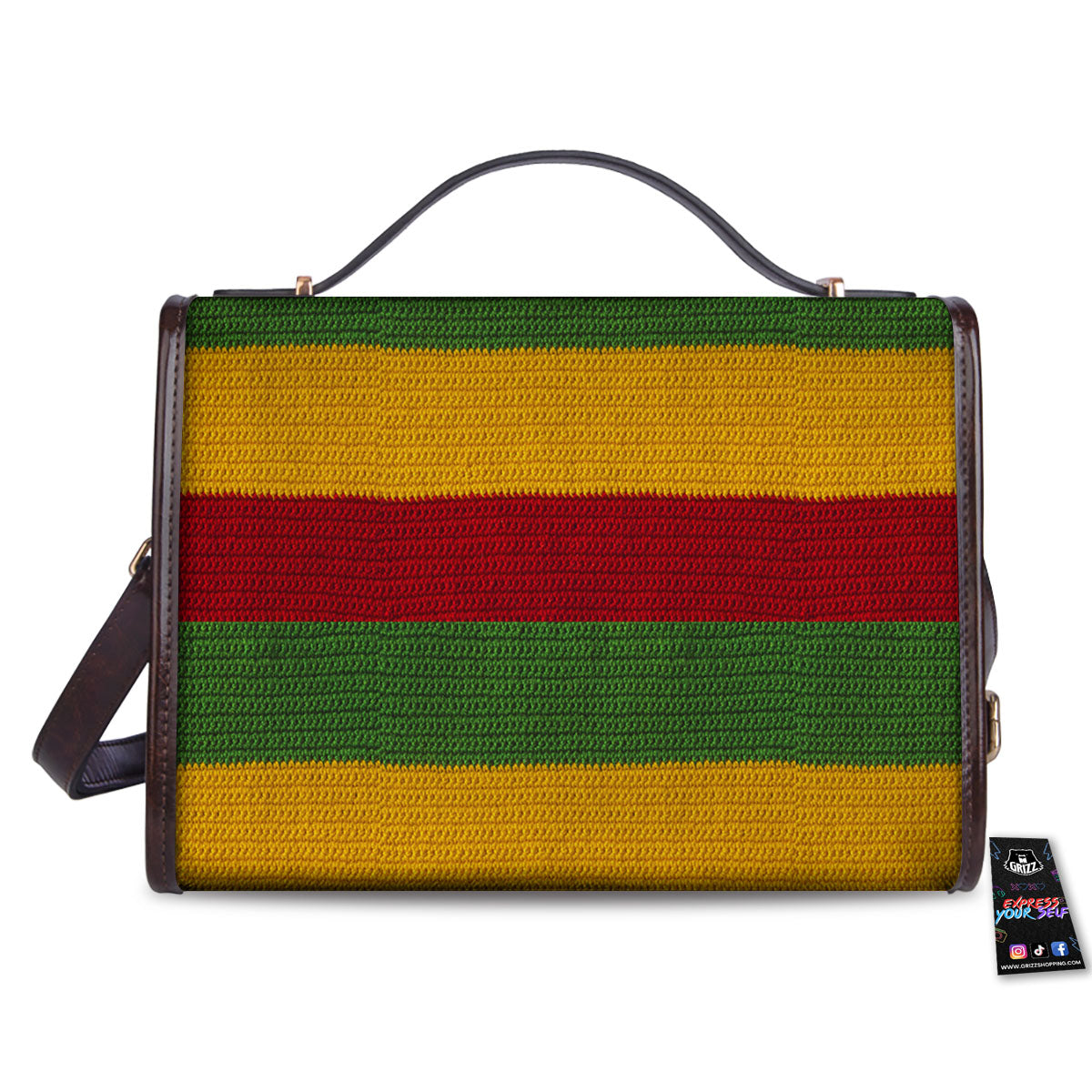 Reggae Knitted Print Pattern Women's Satchel Bag - Image 2