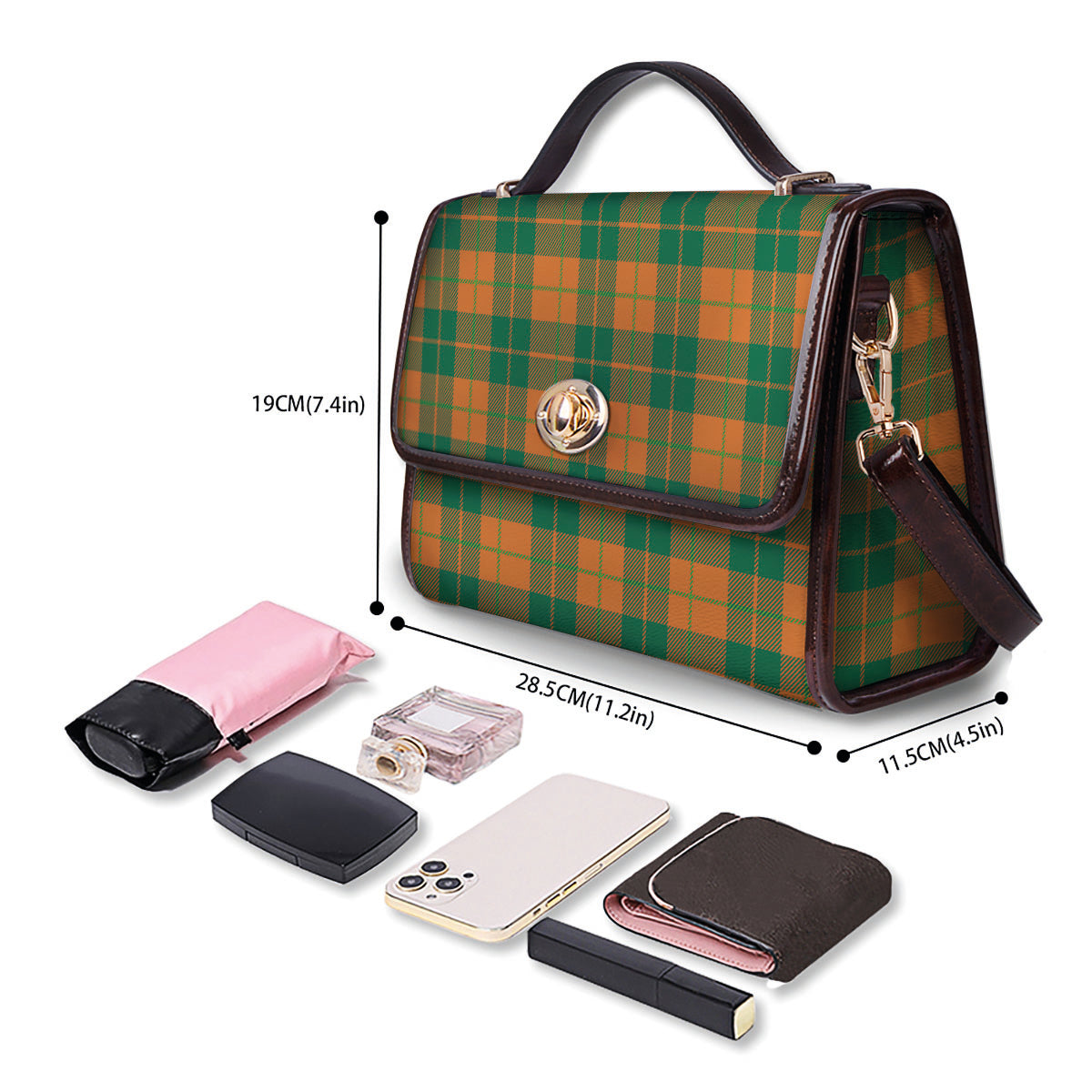 Saint Patrick's Day Irish Tartan Print Women's Satchel Bag - Image 4