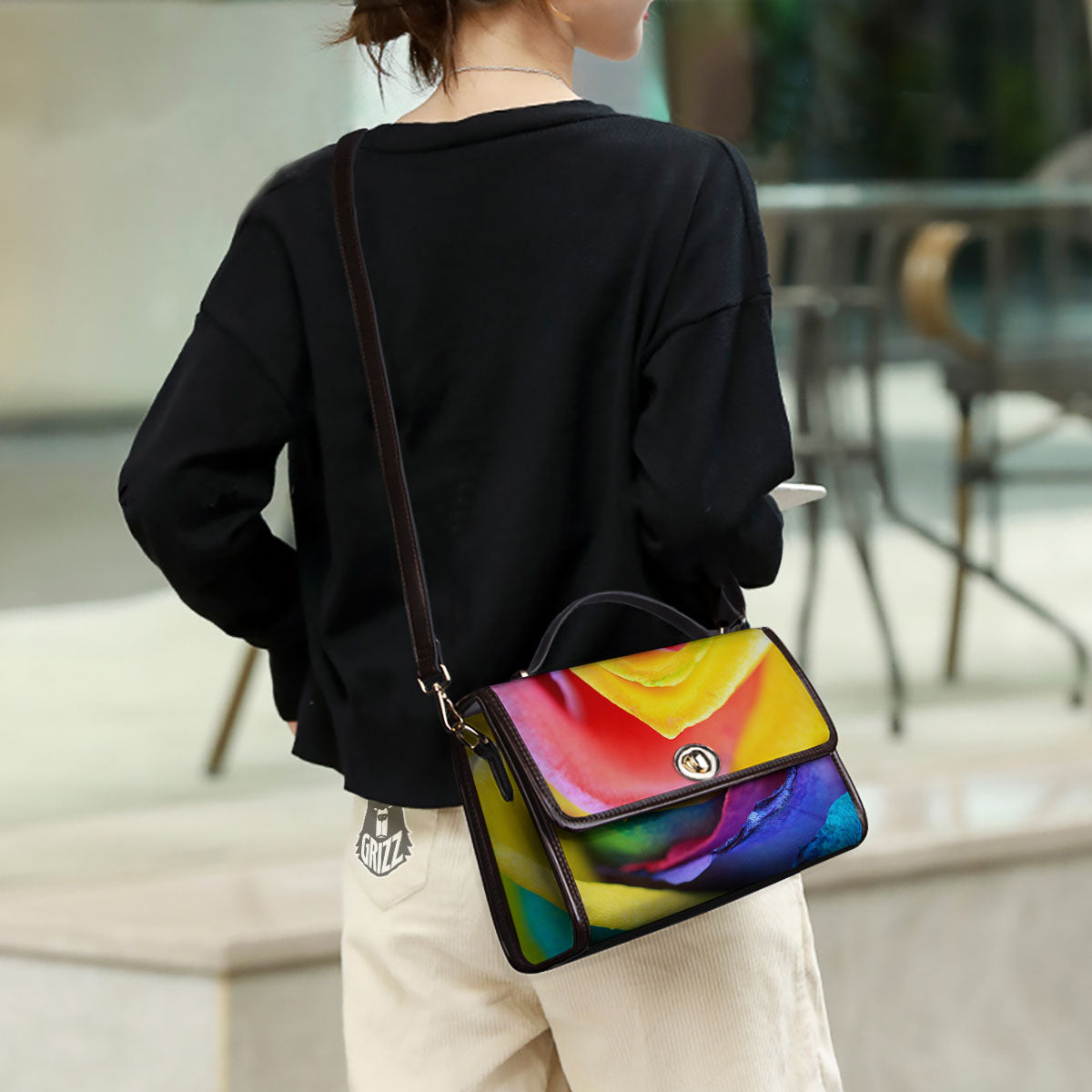 Rainbow Roses LGBT Pride Print Women's Satchel Bag - Image 3