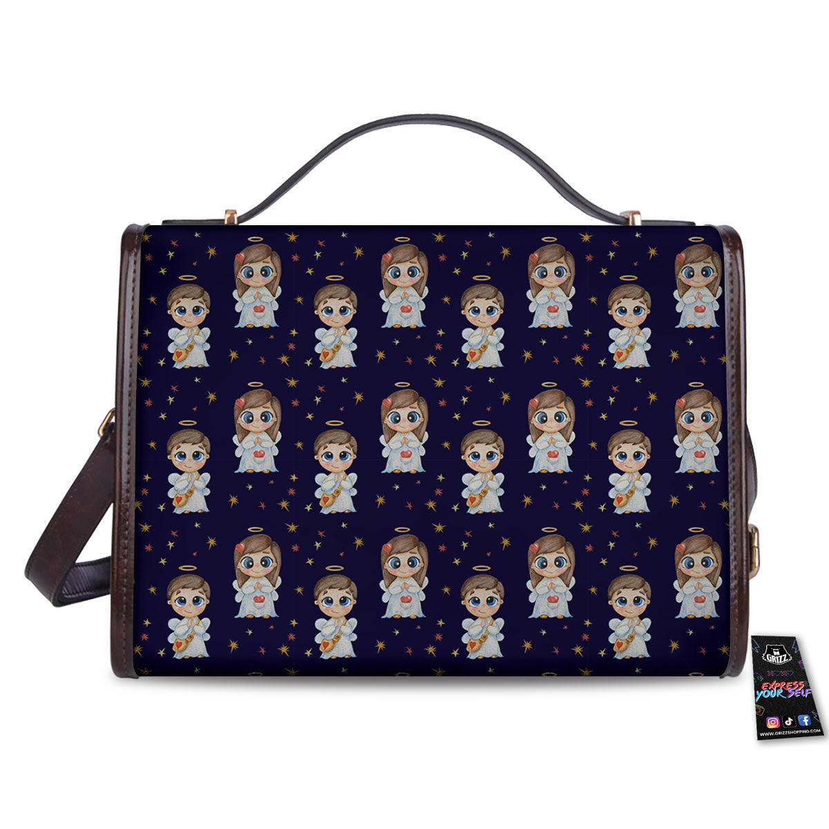 Little Angel Print Pattern Women's Satchel Bag - Image 2