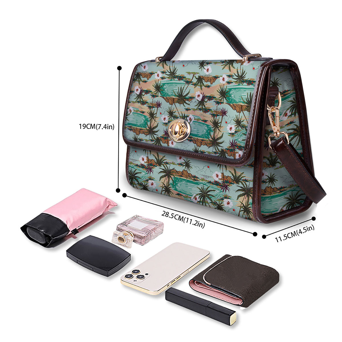 Plam Tree Beach Summer Print Pattern Women's Satchel Bag - Image 4
