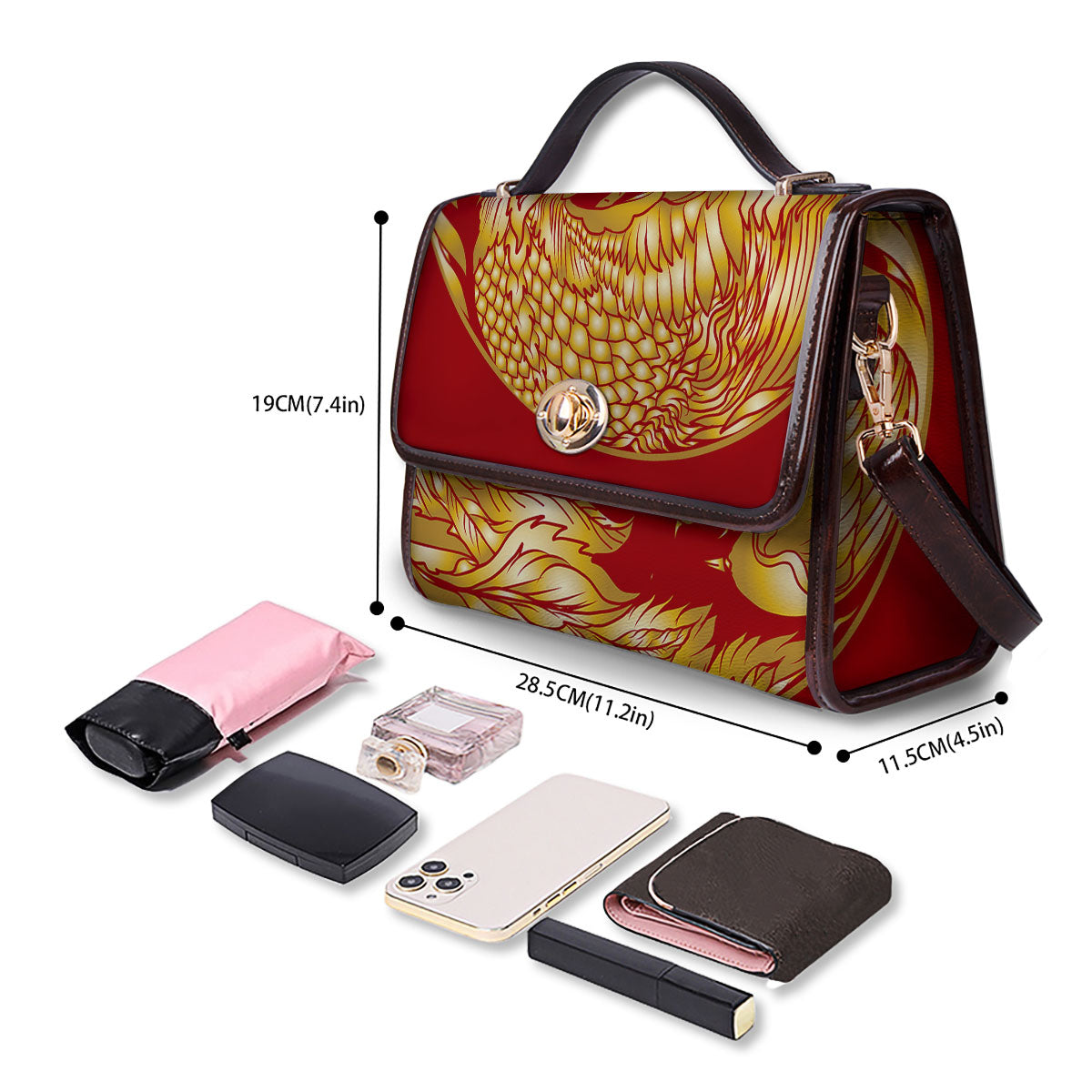 Phoenix Japanese Print Women's Satchel Bag - Image 4