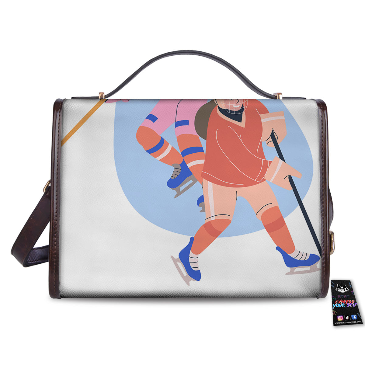 Ice Skates Hockey Print Women's Satchel Bag - Image 2
