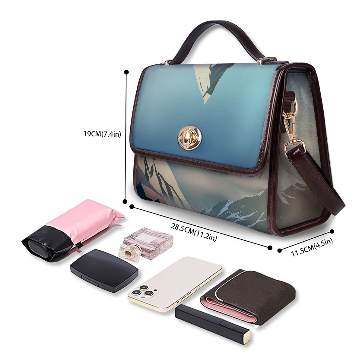 High Mountain Print Women's Satchel Bag - Image 4