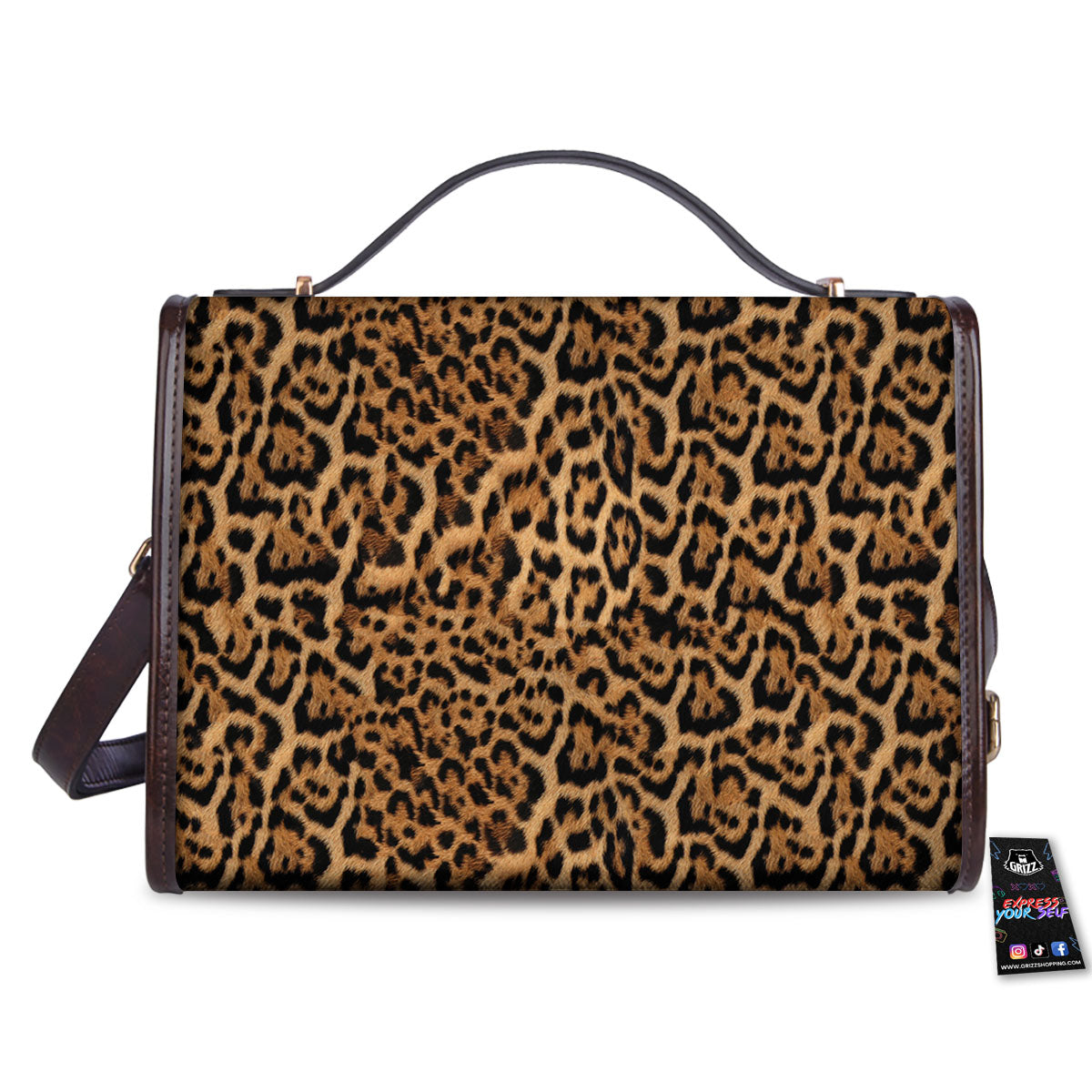 Fur Jaguar Print Pattern Women's Satchel Bag - Image 2
