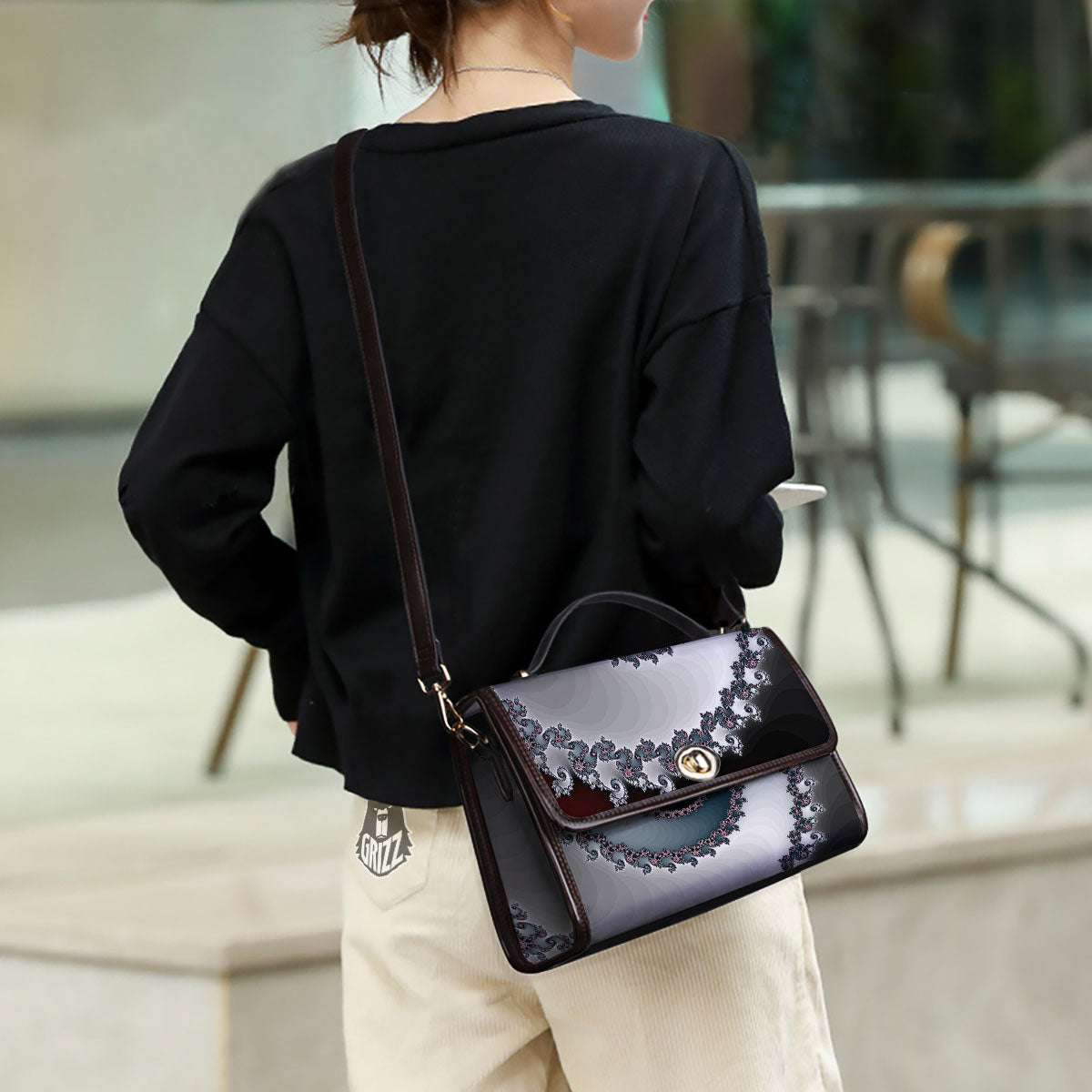 Fractal Infinite Print Women's Satchel Bag - Image 3