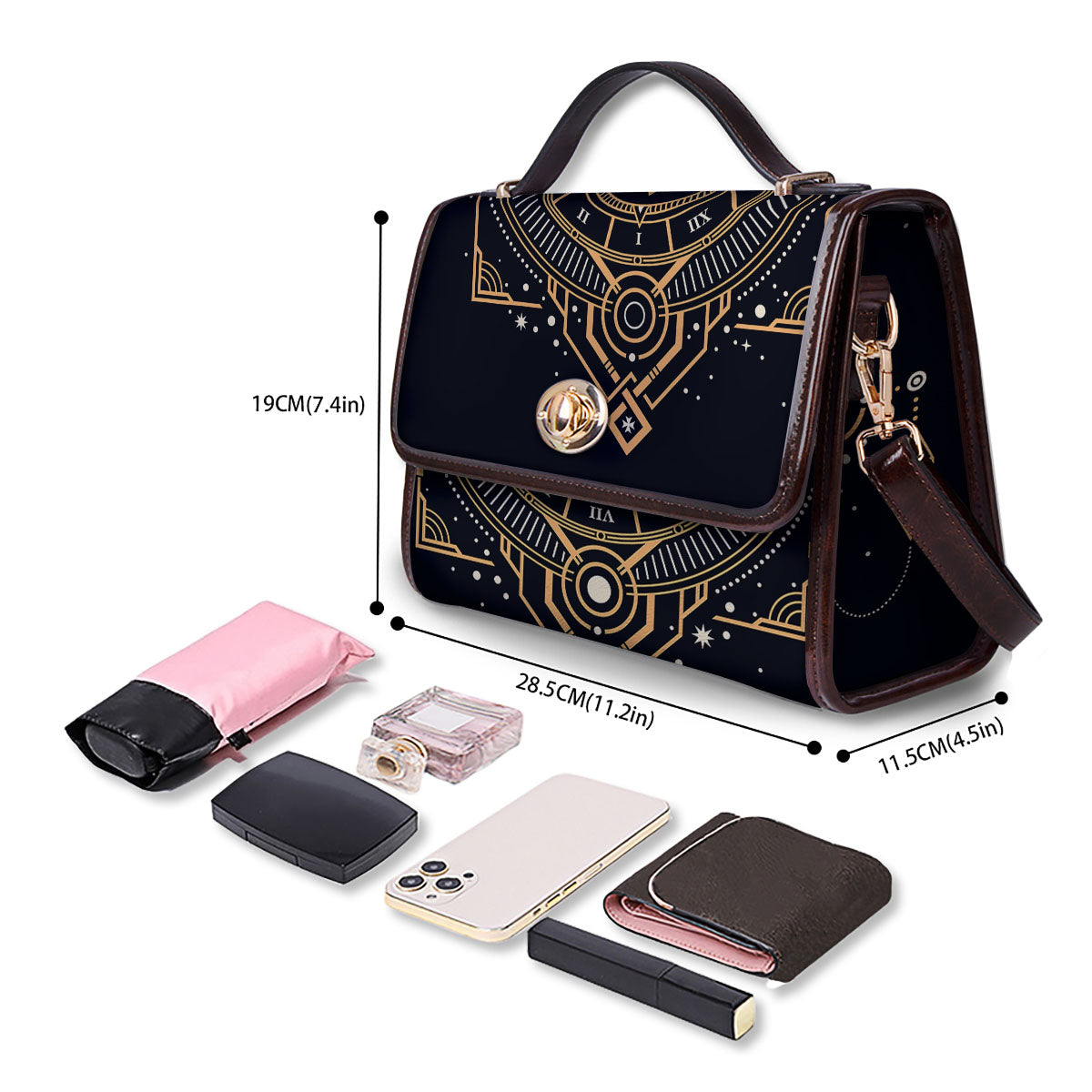 Freemasonry Masonic Eye Print Women's Satchel Bag - Image 4