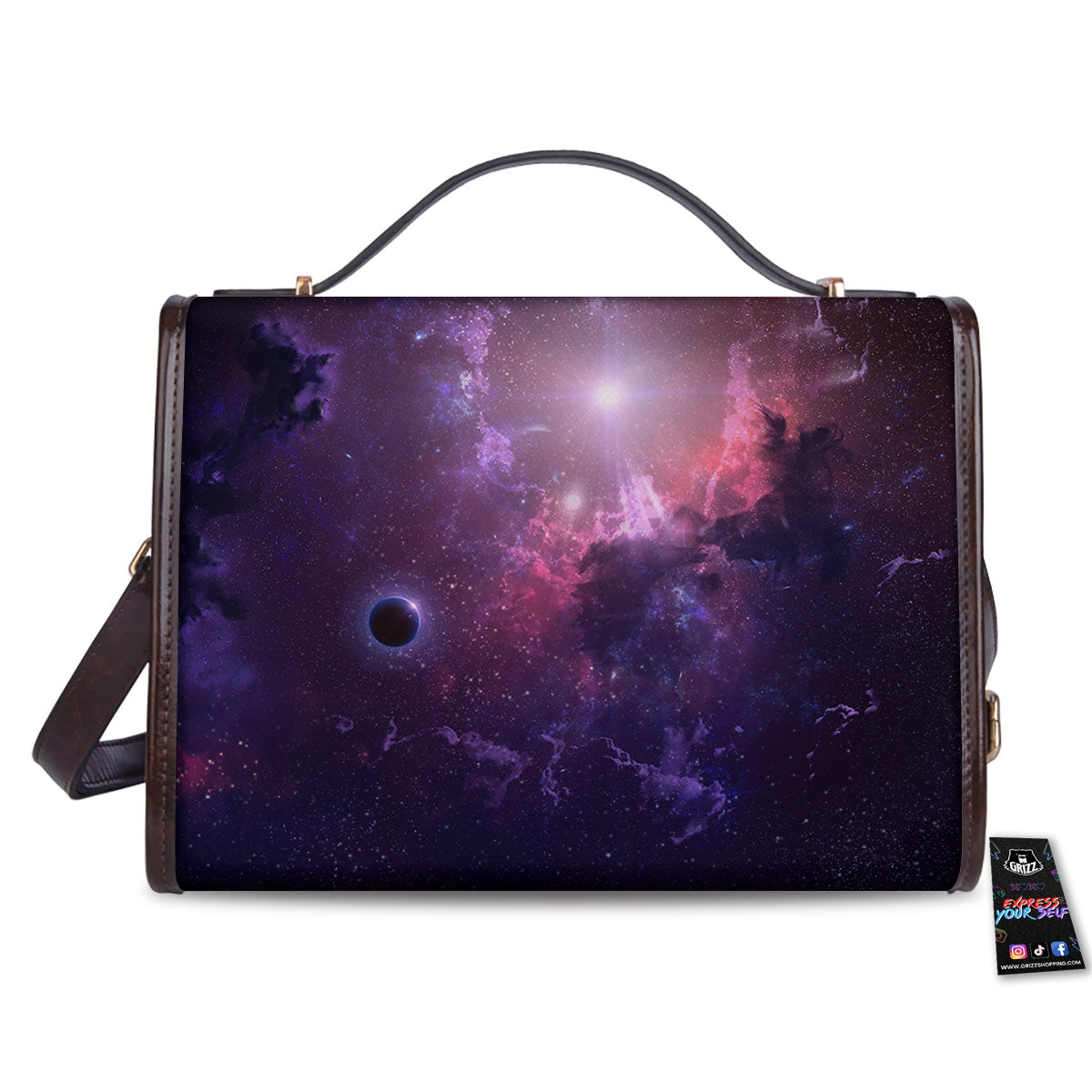 Galaxy Deep Space Light Stardust Print Women's Satchel Bag - Image 2