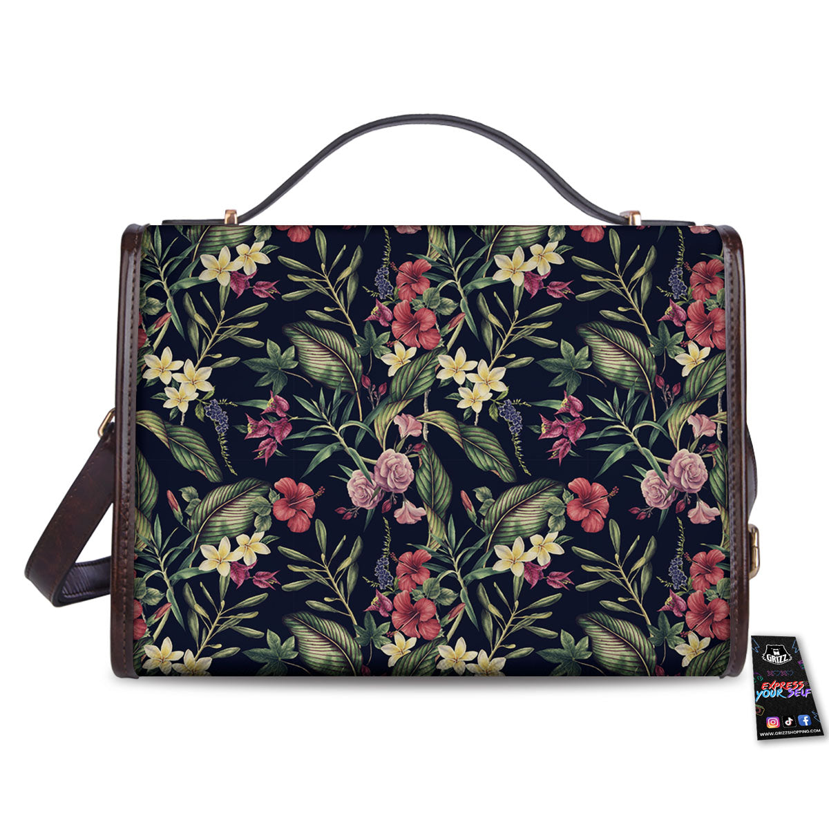 Flowers Hawaiian Tropical Print Pattern Women's Satchel Bag - Image 2