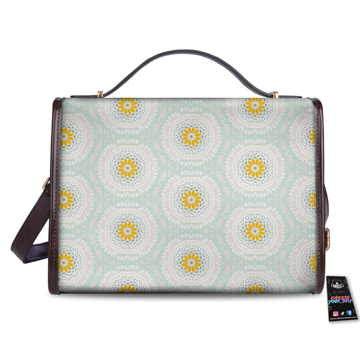 Floral Bohemian Pastel Print Pattern Women's Satchel Bag - Image 2