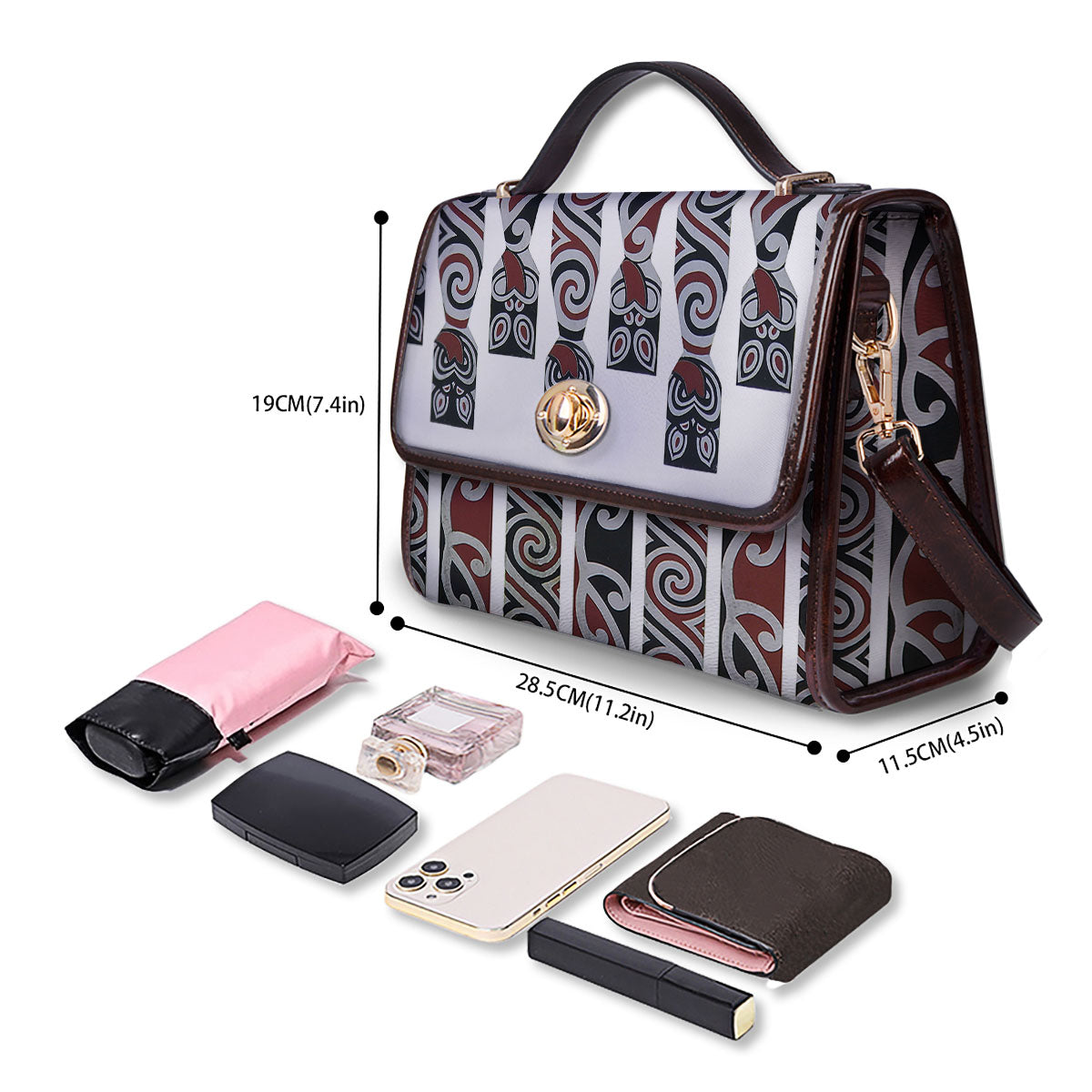 Fence Maori Print Women's Satchel Bag - Image 4