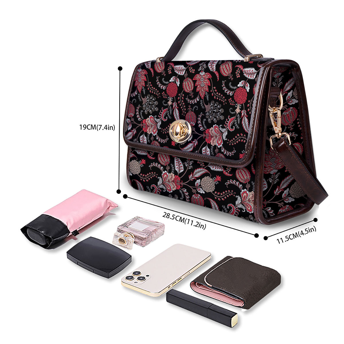 Floral And Paisley Print Pattern Women's Satchel Bag - Image 4