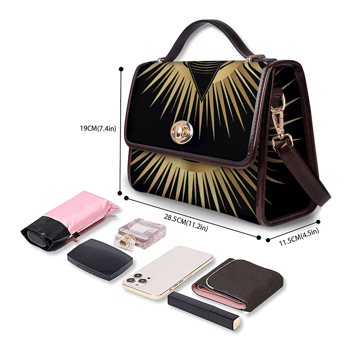 Eye Of Providence Symbol Illuminati Print Women's Satchel Bag - Image 4