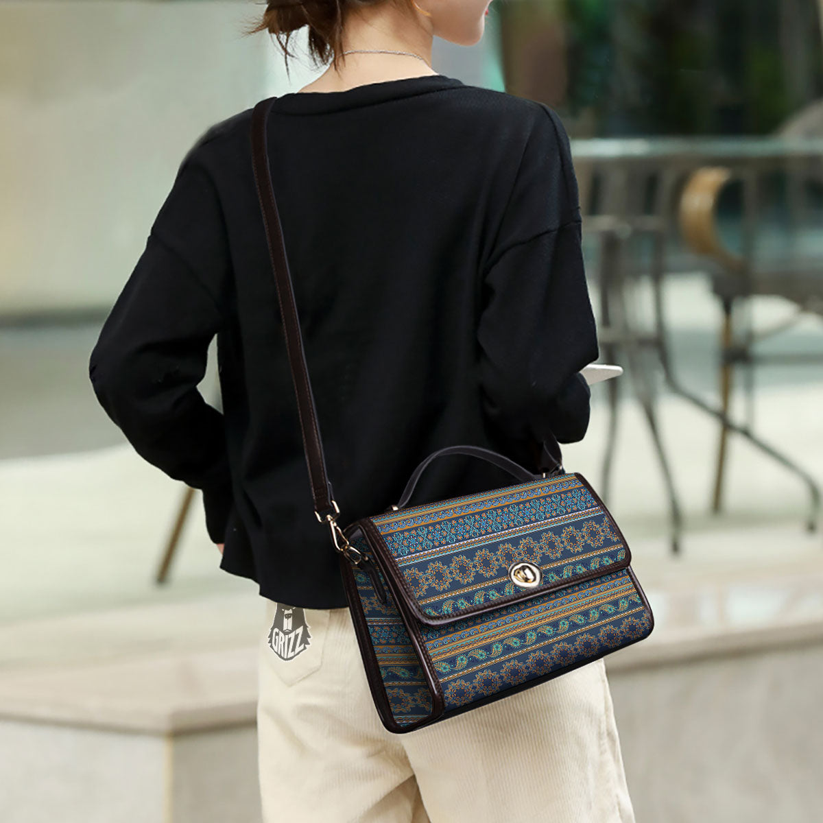 Ethnic Indian Print Pattern Women's Satchel Bag - Image 3