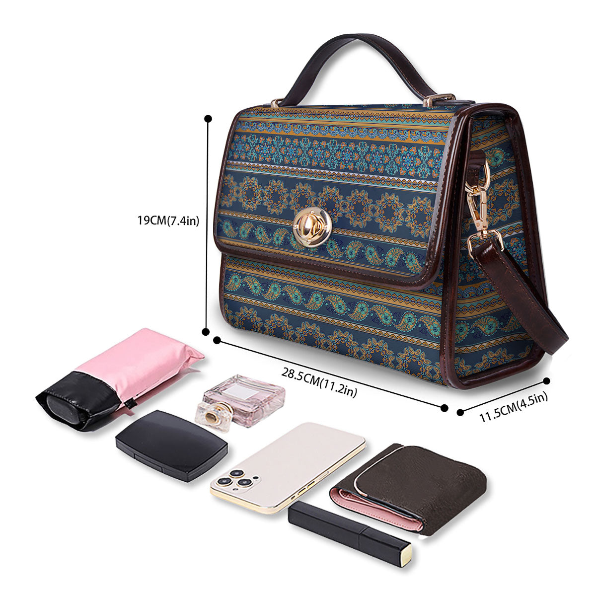 Ethnic Indian Print Pattern Women's Satchel Bag - Image 4