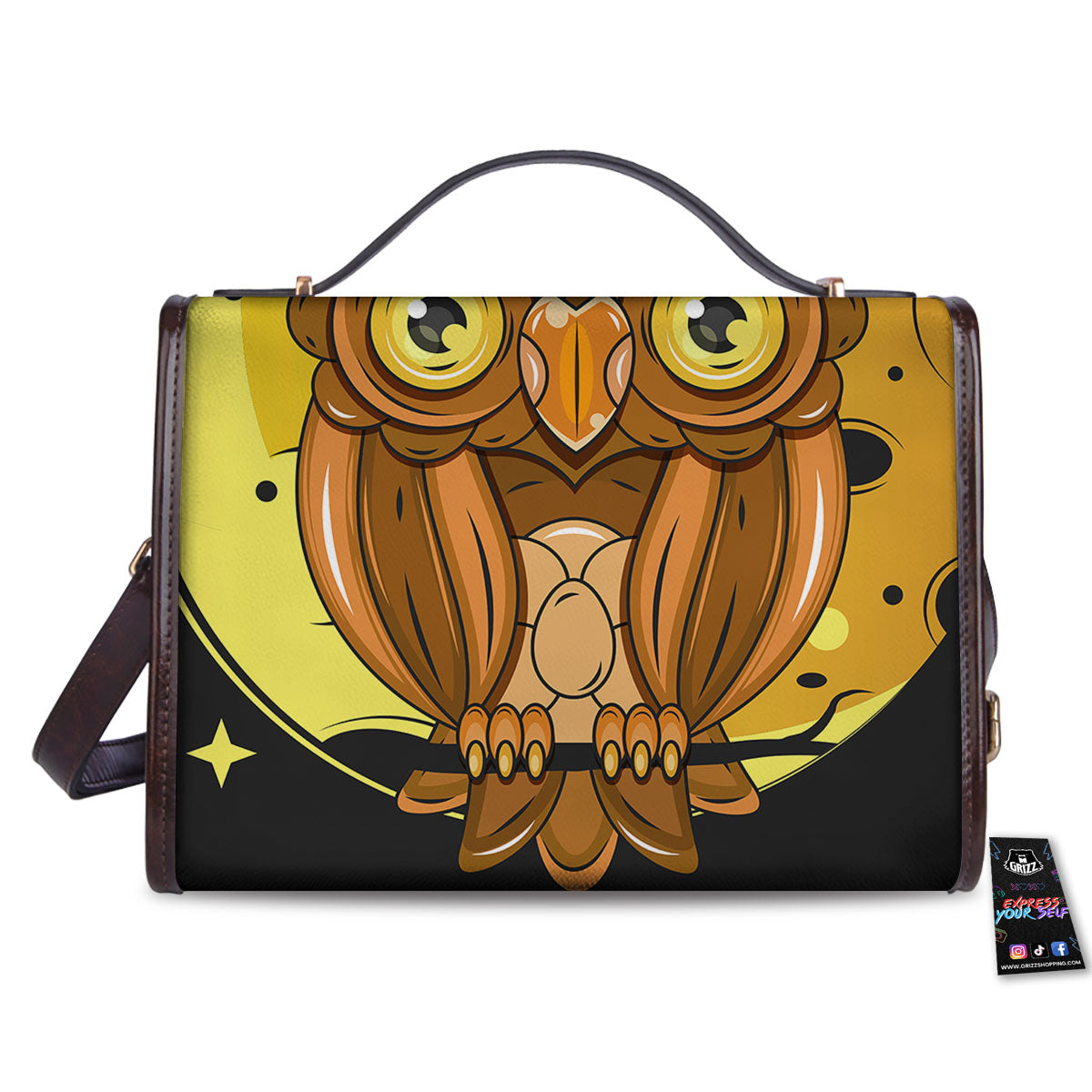Owl At Night Print Women's Satchel Bag - Image 2