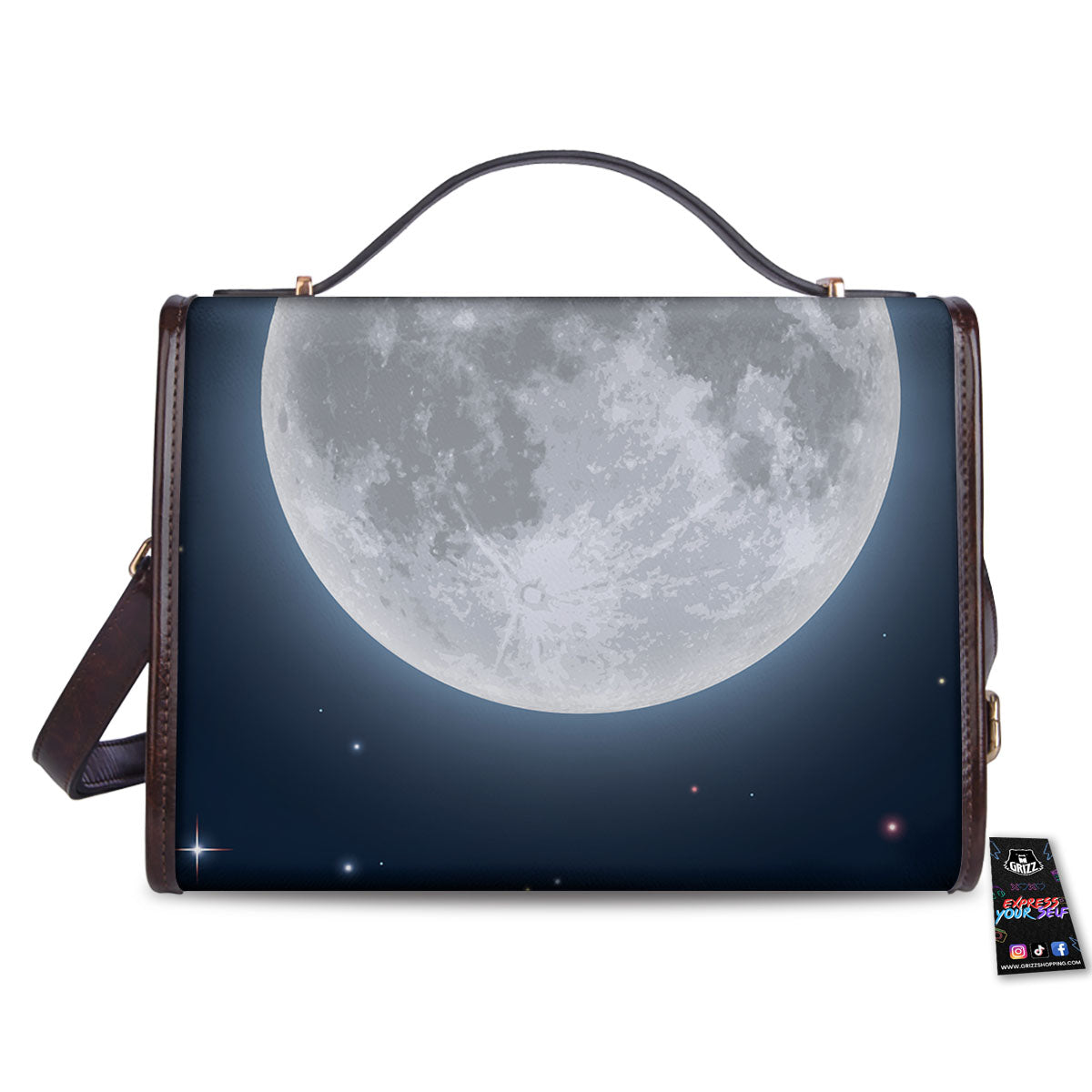 Moonlight And Night Sky Print Women's Satchel Bag - Image 2