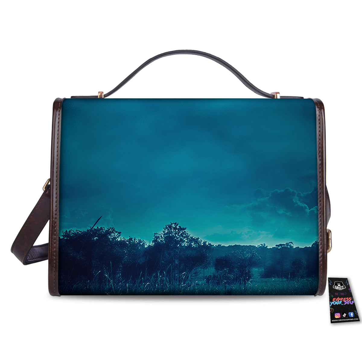 Moonlight And Night Forest Print Women's Satchel Bag - Image 2