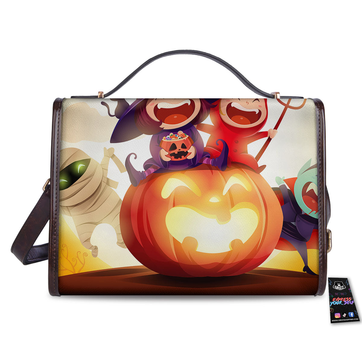 Moonlight Halloween Print Women's Satchel Bag - Image 2