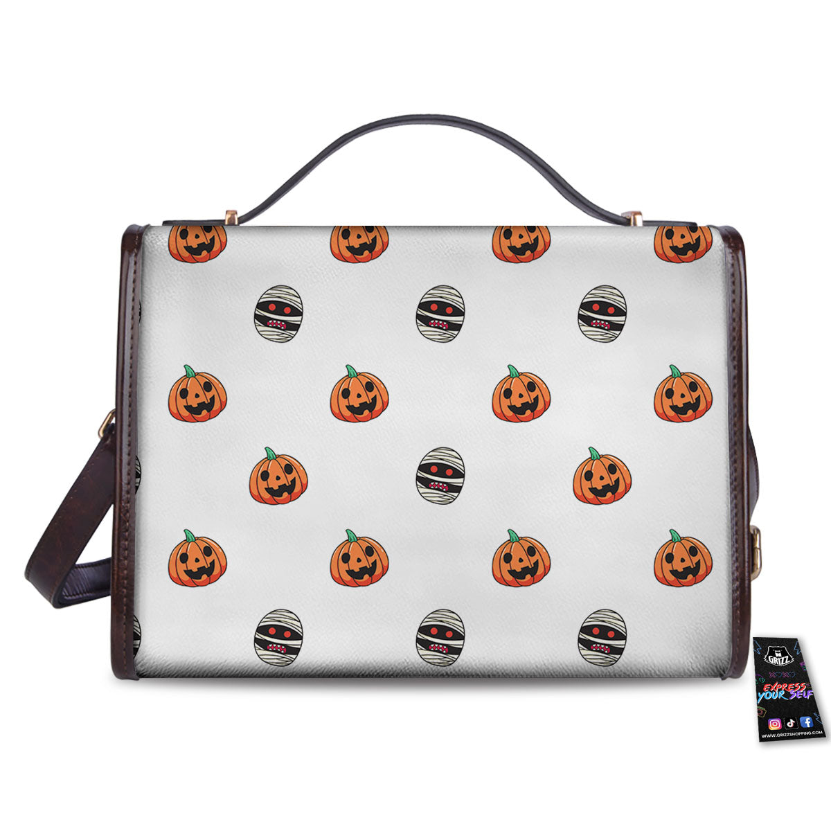 Mummy Halloween Print Pattern Women's Satchel Bag - Image 2