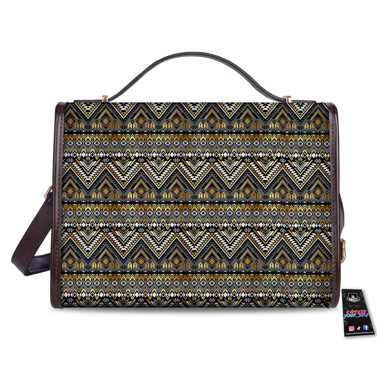 Navajo Native Tribal Print Pattern Women's Satchel Bag - Image 2