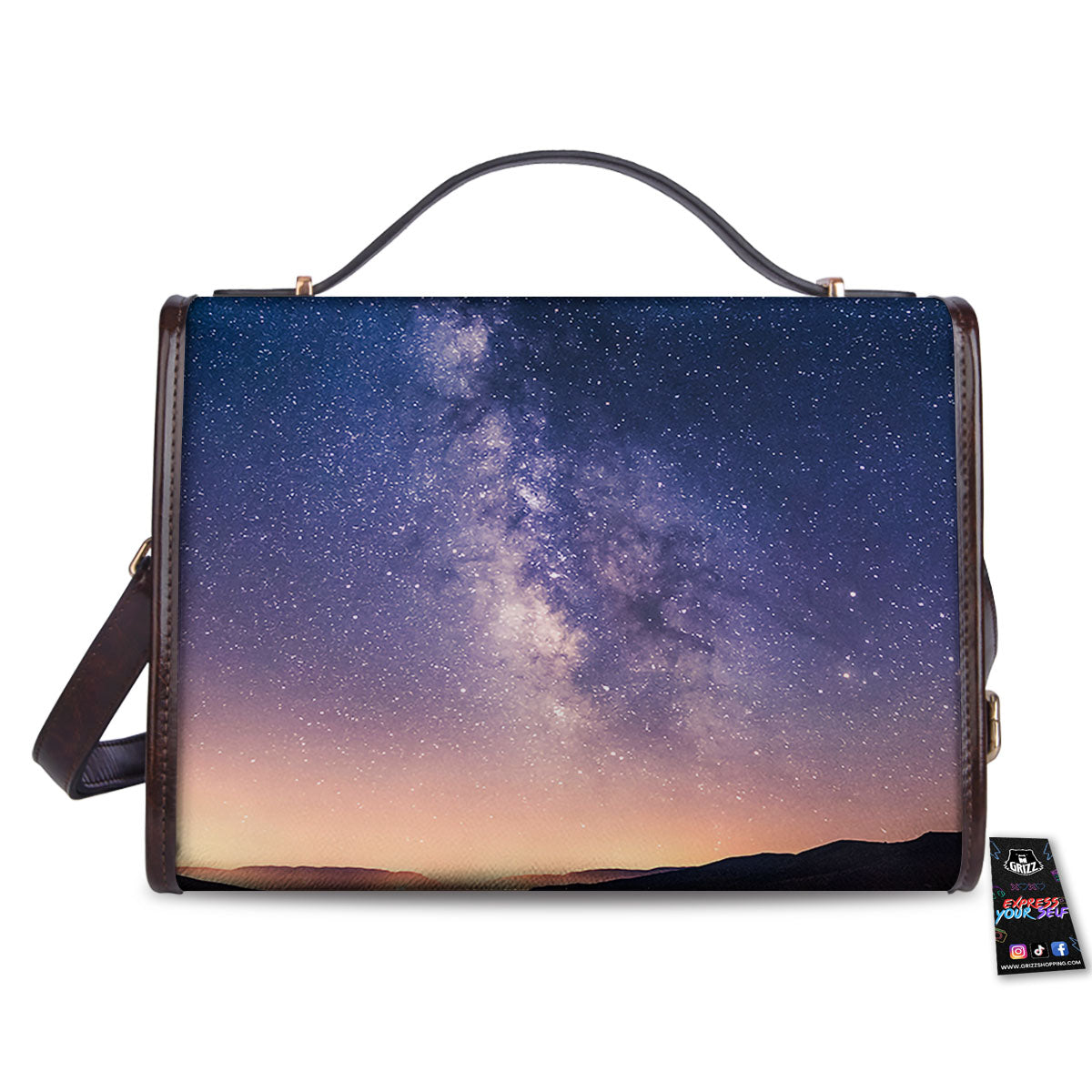 Milky Way Night Sky Print Women's Satchel Bag - Image 2