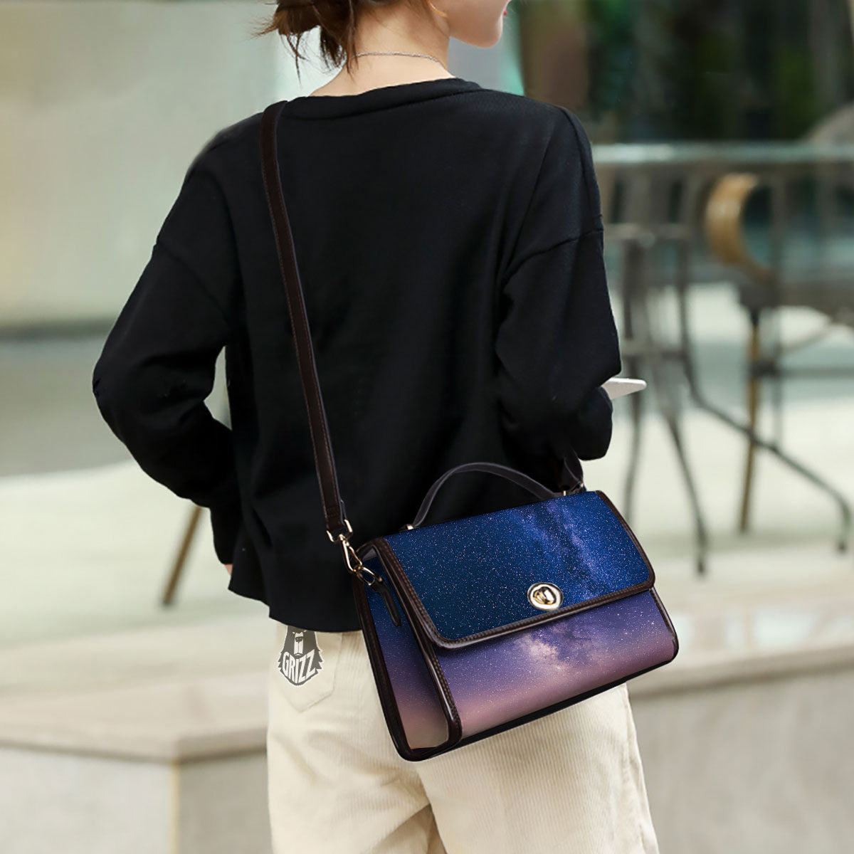Milky Way Night Sky Print Women's Satchel Bag - Image 3