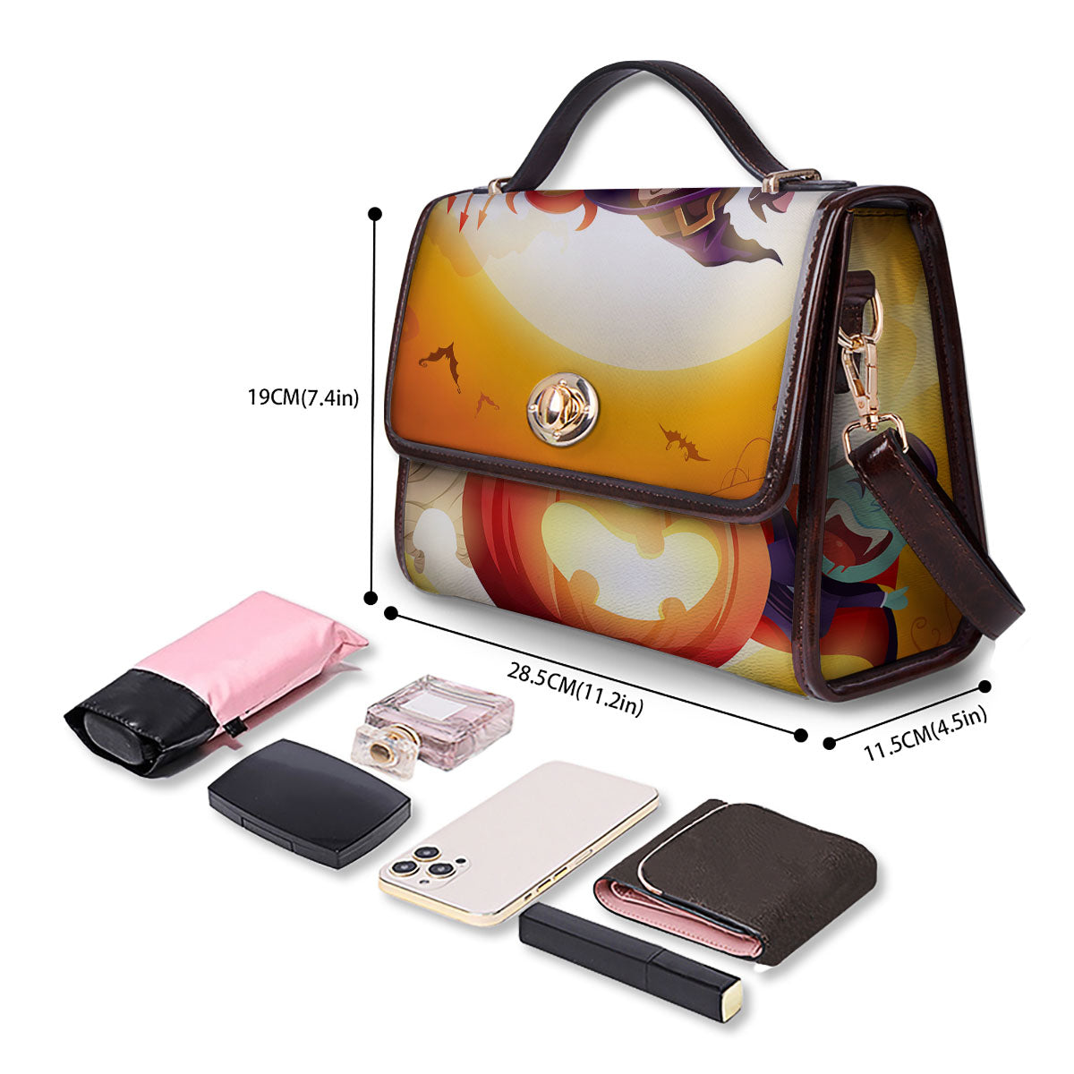 Moonlight Halloween Print Women's Satchel Bag - Image 4