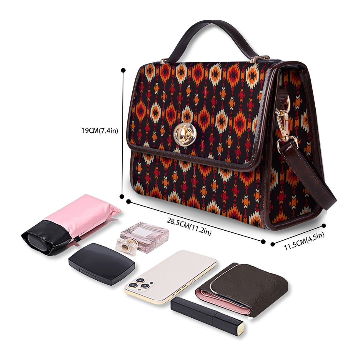 Navajo Native Pattern Women's Satchel Bag - Image 4