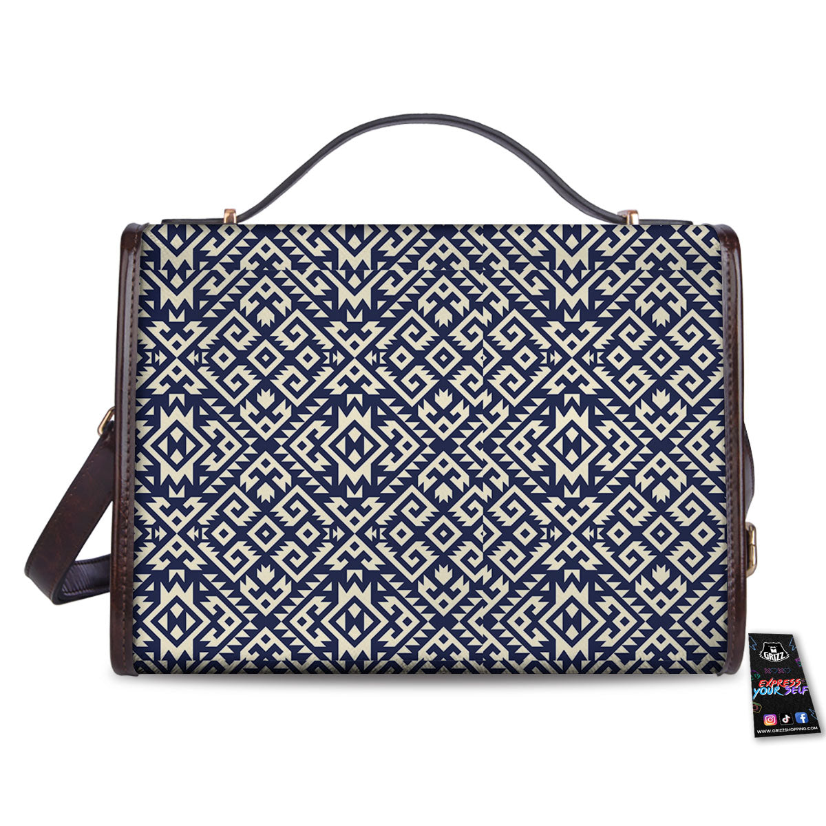 Navajo Native Indian Print Pattern Women's Satchel Bag - Image 2