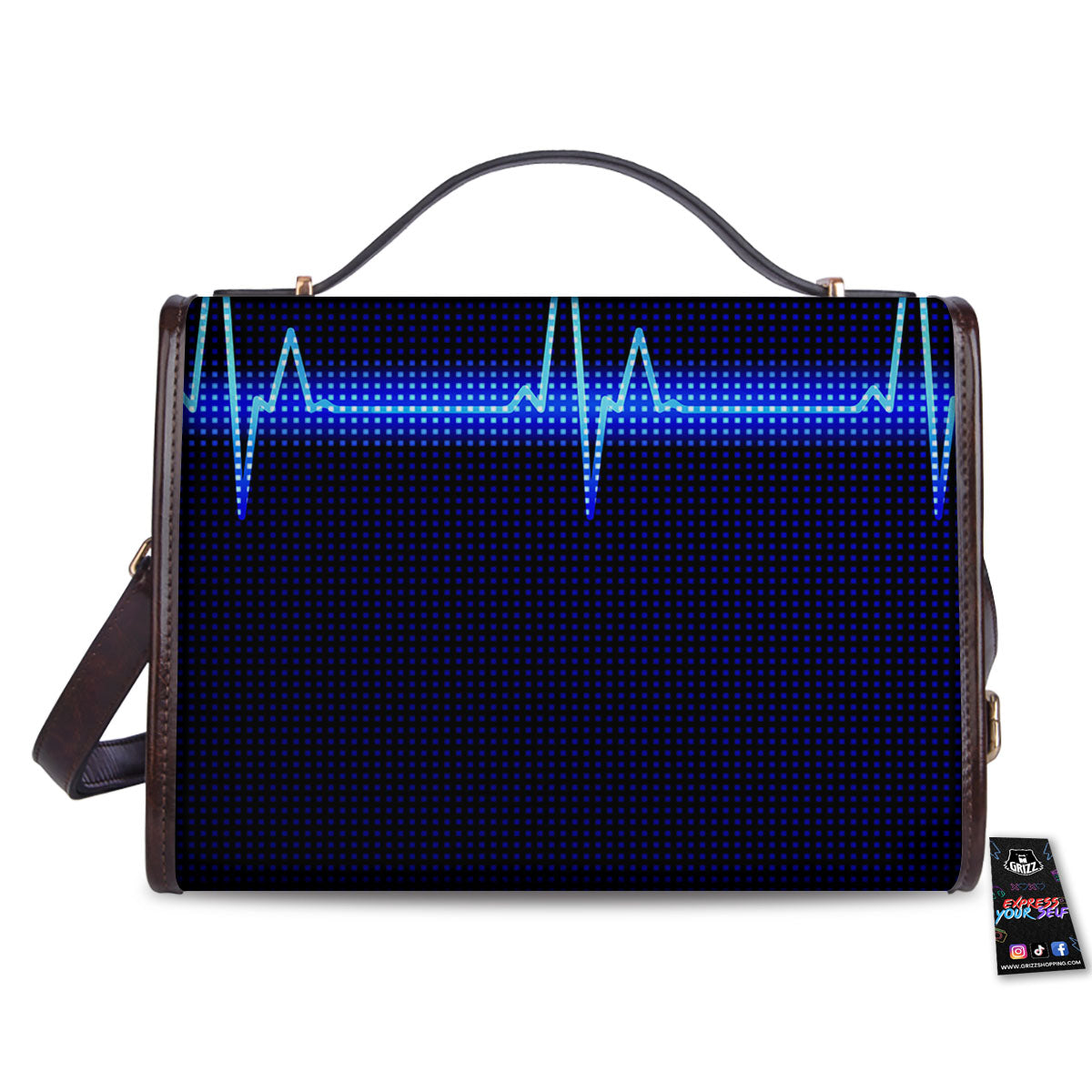 Electrocardiogram Heartbeat Print Women's Satchel Bag - Image 2