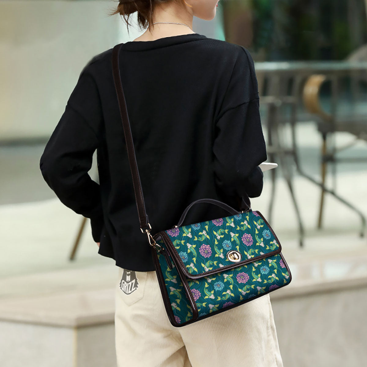 Tattoo Koi Carp Japanese Print Pattern Women's Satchel Bag - Image 3