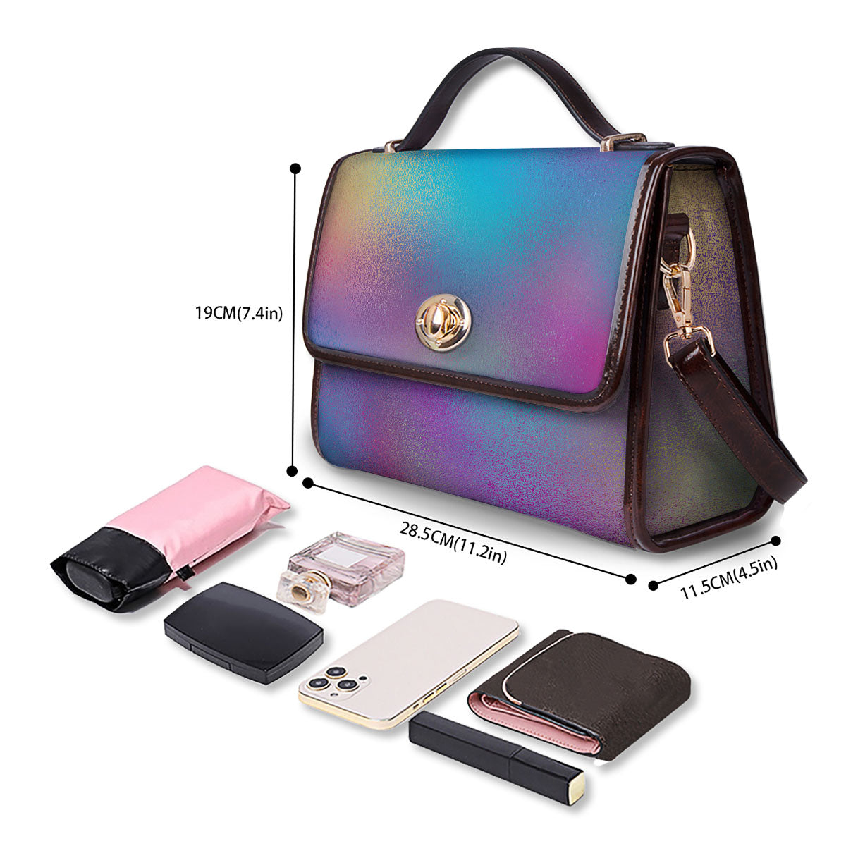 Texture Holographic Print Women's Satchel Bag - Image 4