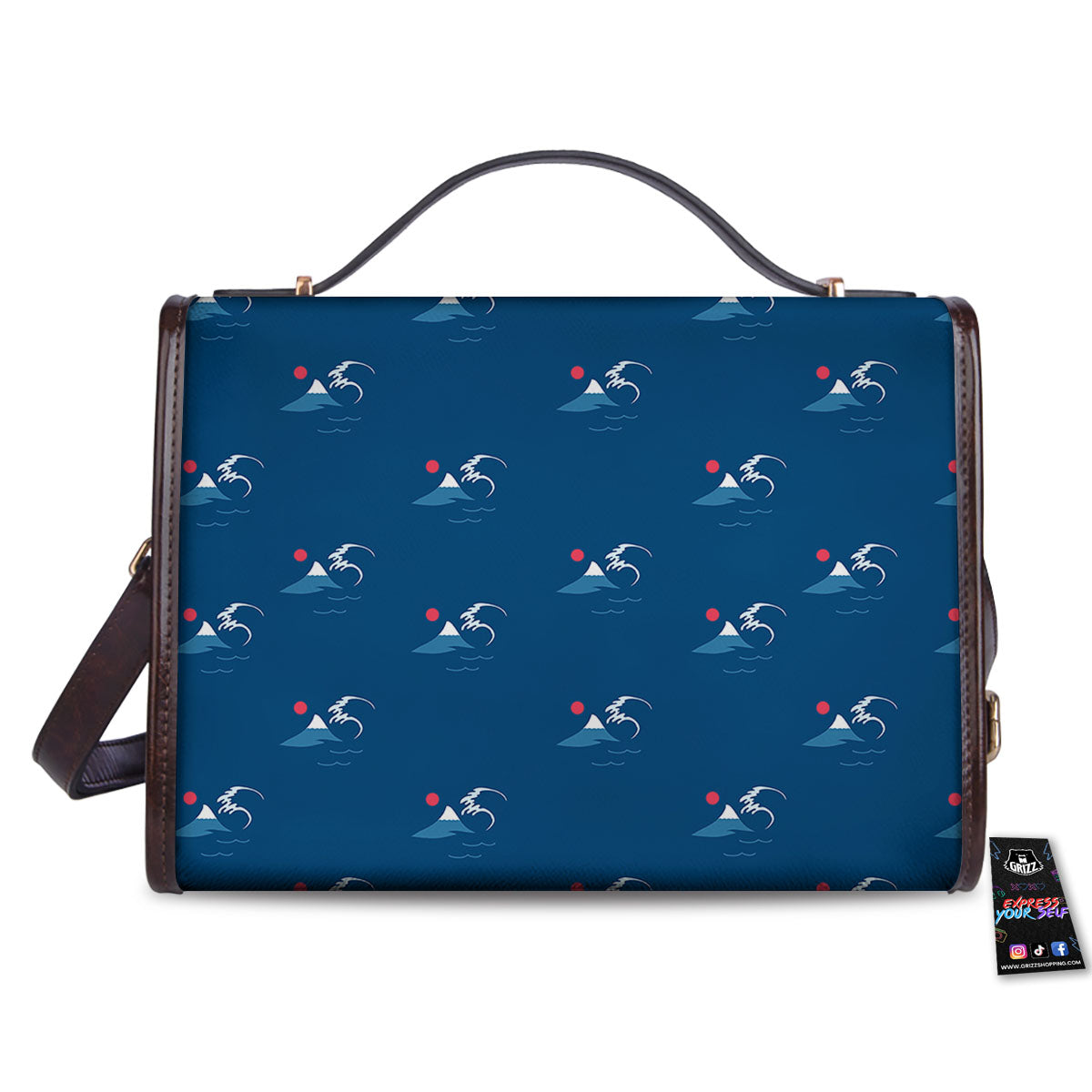 Sunset Japanese Print Pattern Women's Satchel Bag - Image 2