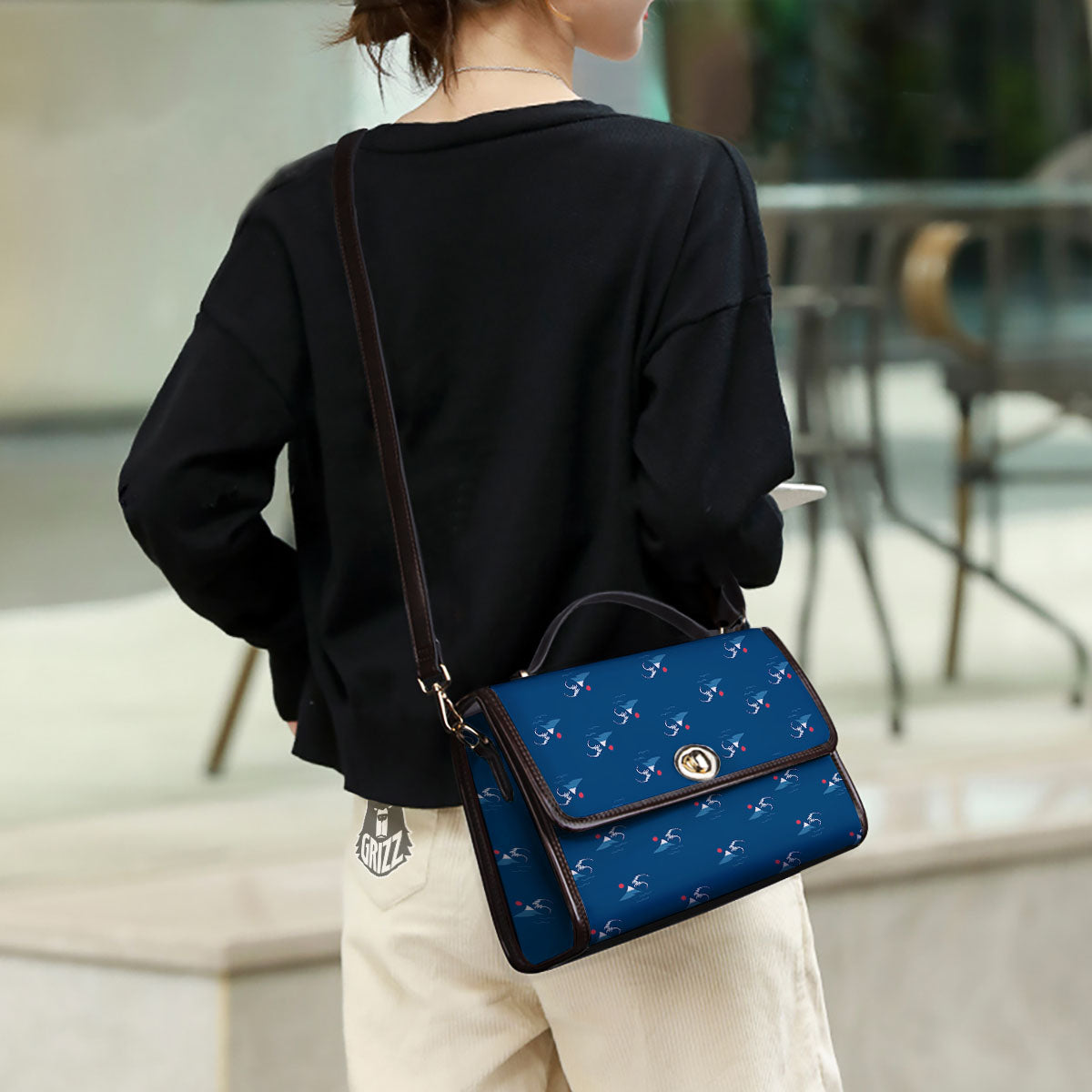 Sunset Japanese Print Pattern Women's Satchel Bag - Image 3