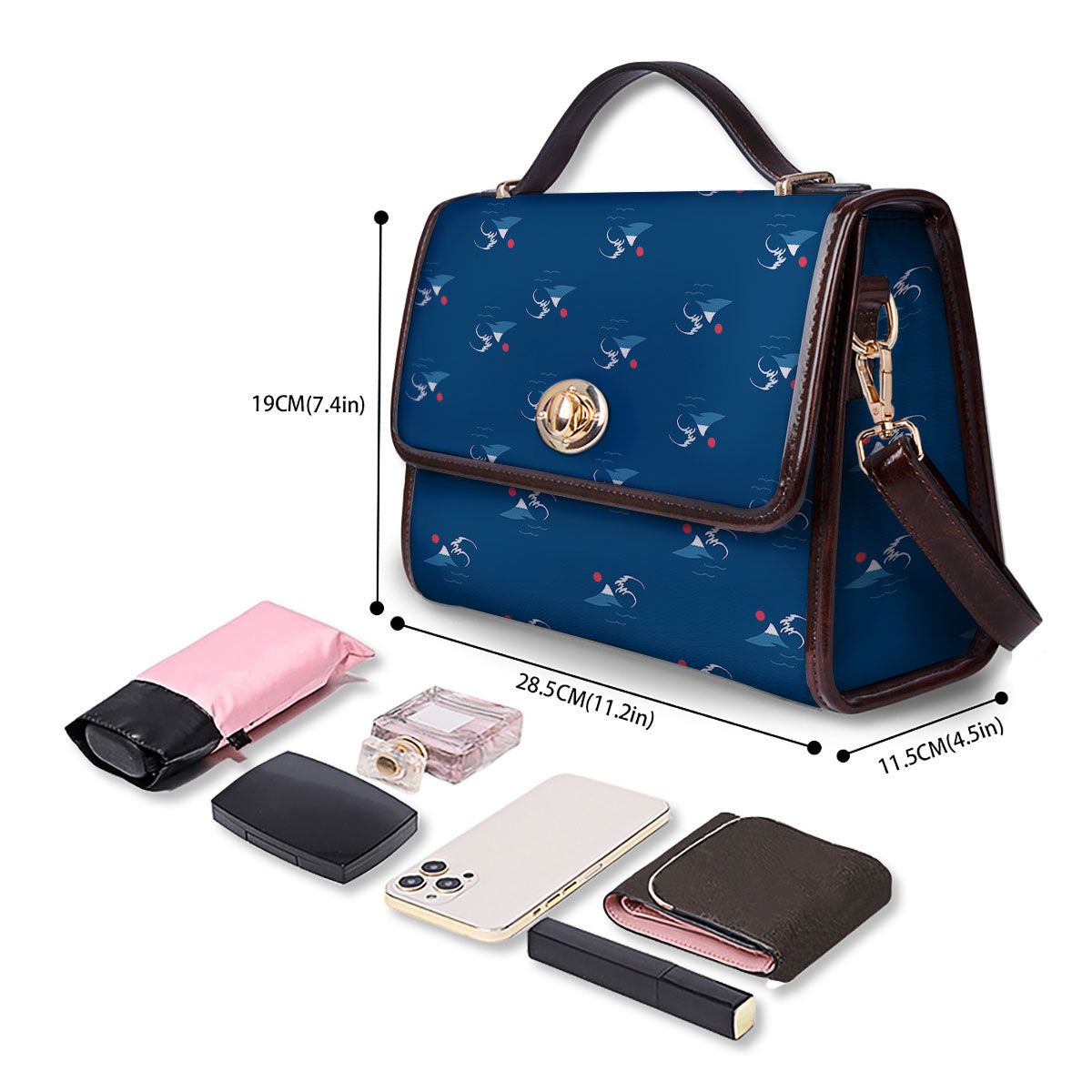 Sunset Japanese Print Pattern Women's Satchel Bag - Image 4