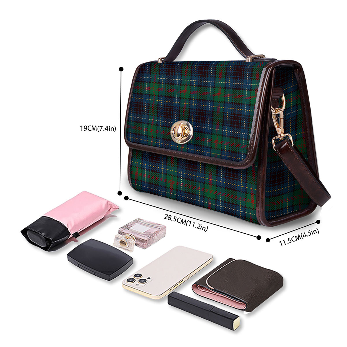 Tartan Irish Print Pattern Women's Satchel Bag - Image 4