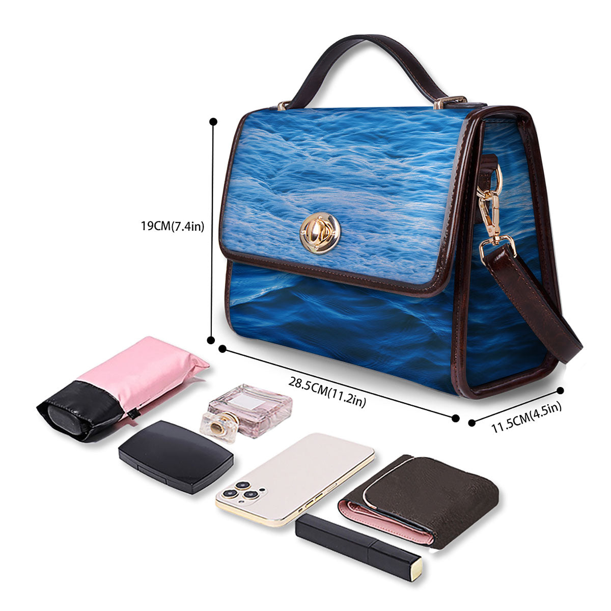 Surface Ocean Print Women's Satchel Bag - Image 4